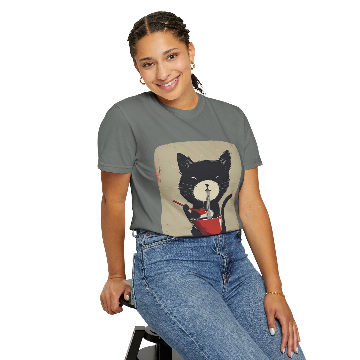 Cat Eating Ramen T-shirt