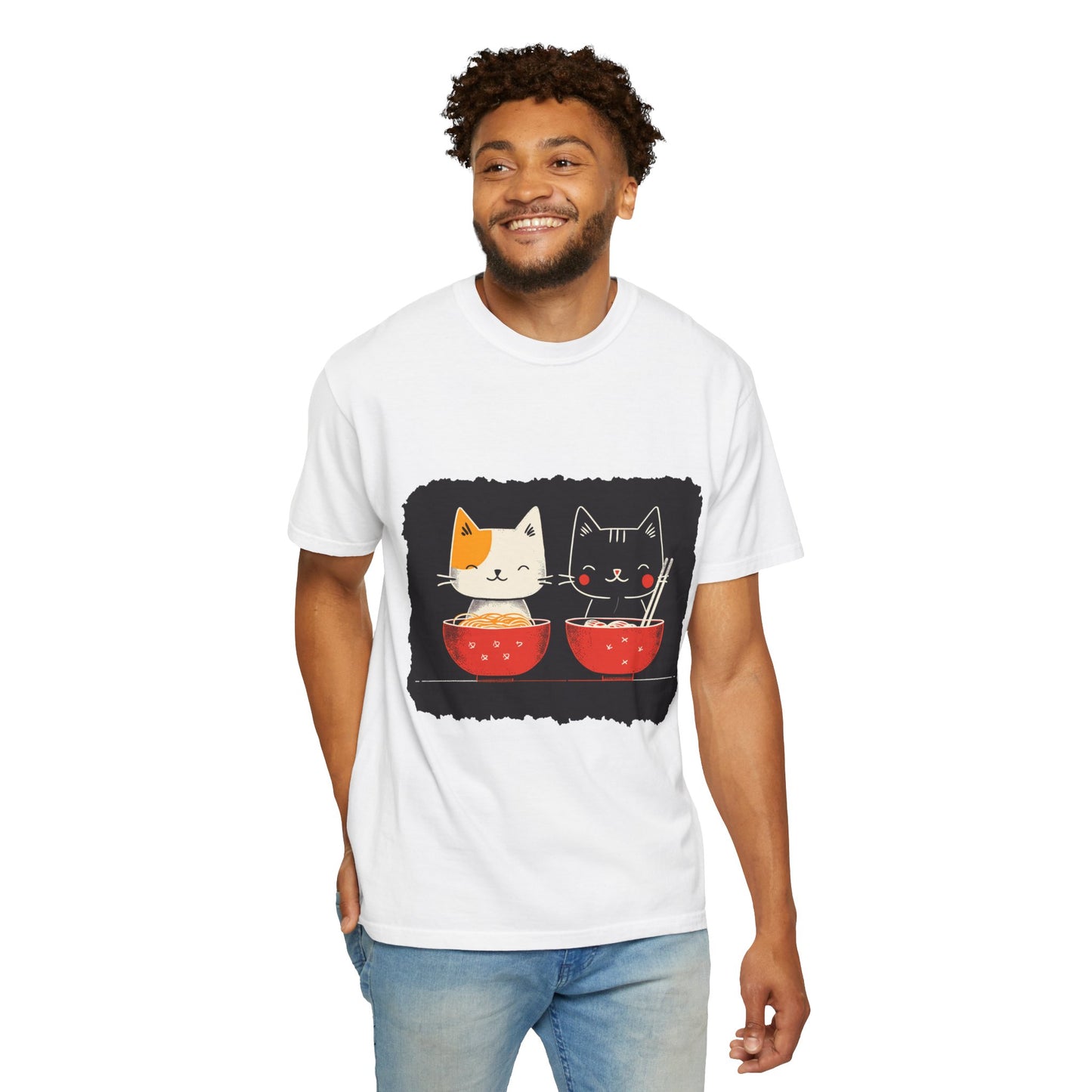 2 Cats Eating Ramen t-shirt