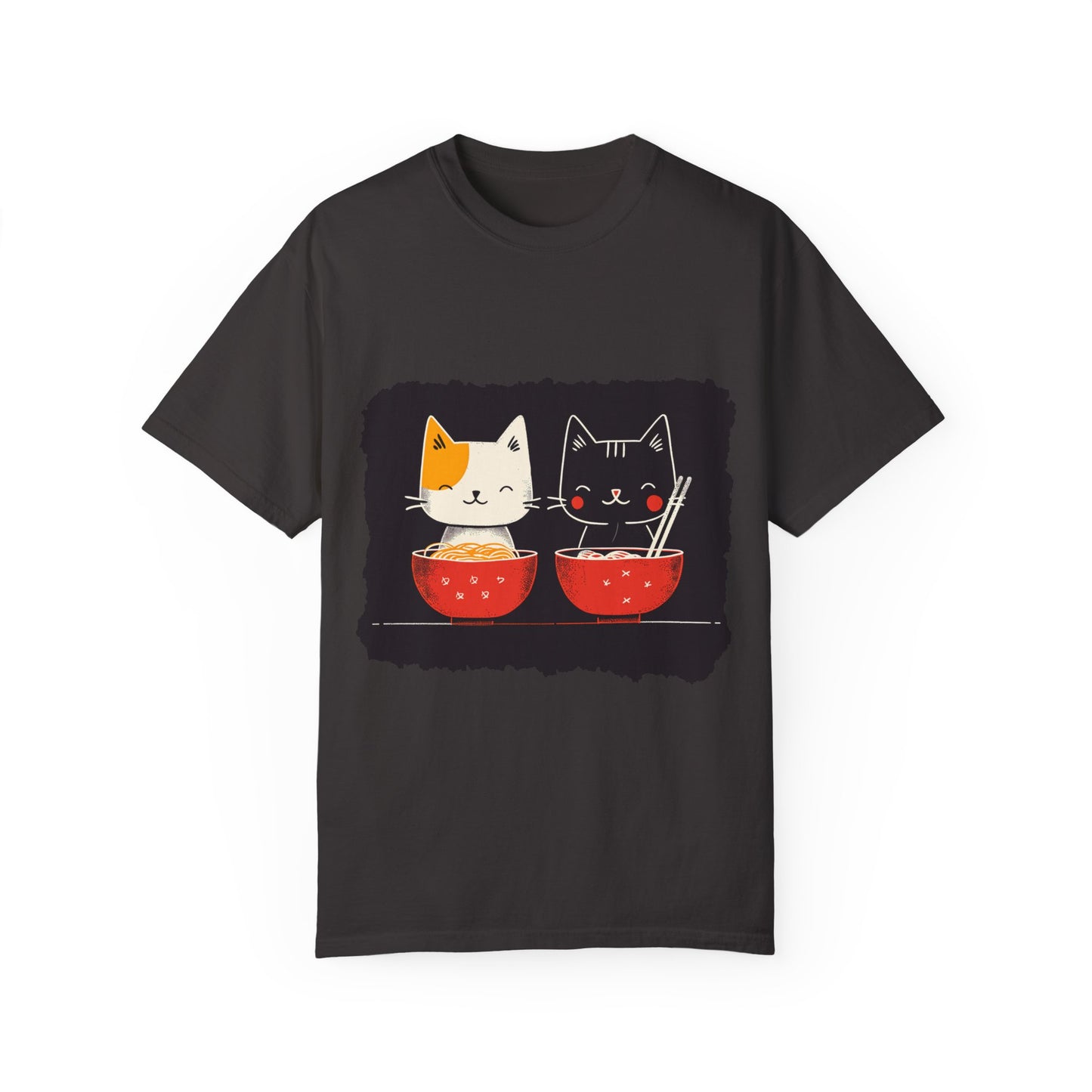 2 Cats Eating Ramen t-shirt
