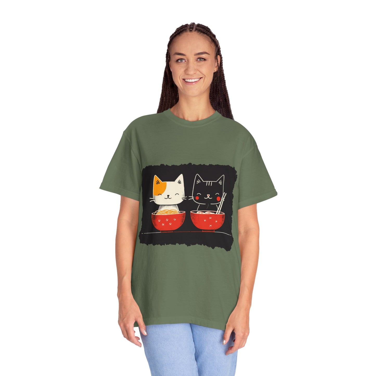 2 Cats Eating Ramen t-shirt