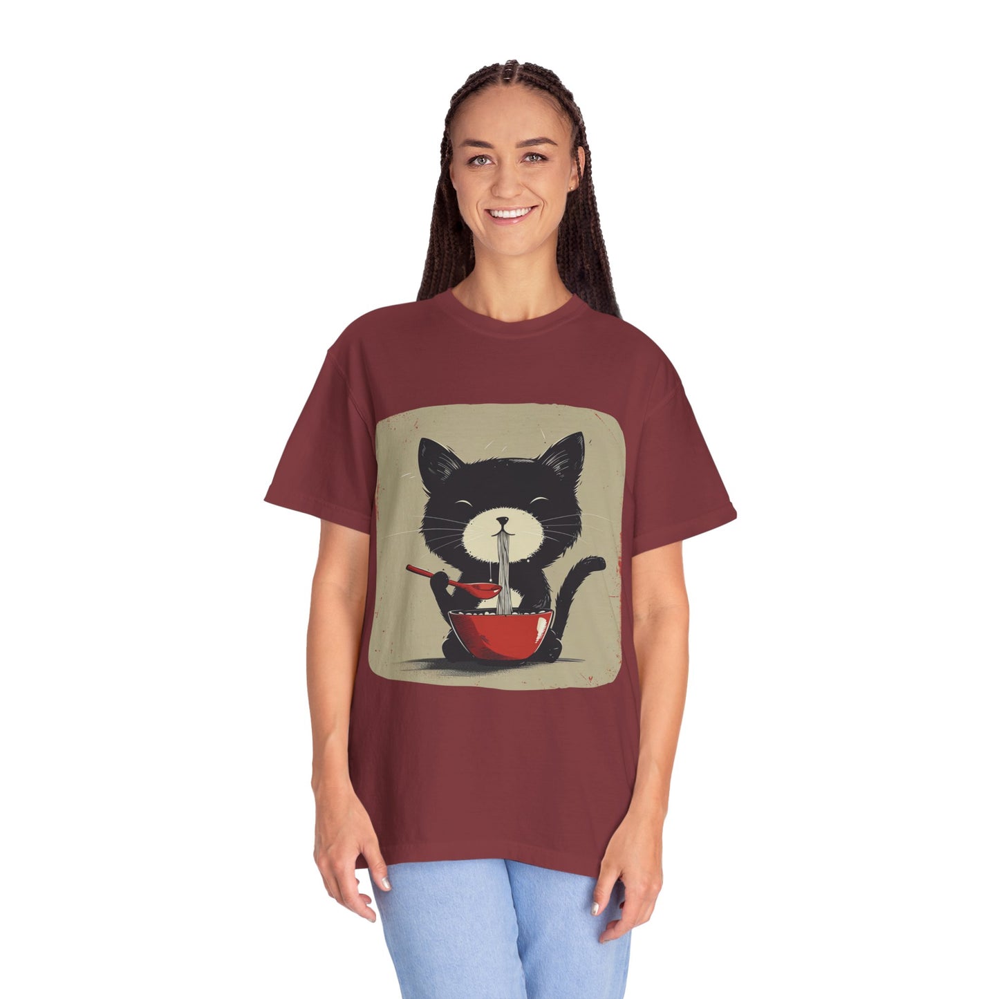 Cat Eating Ramen T-shirt