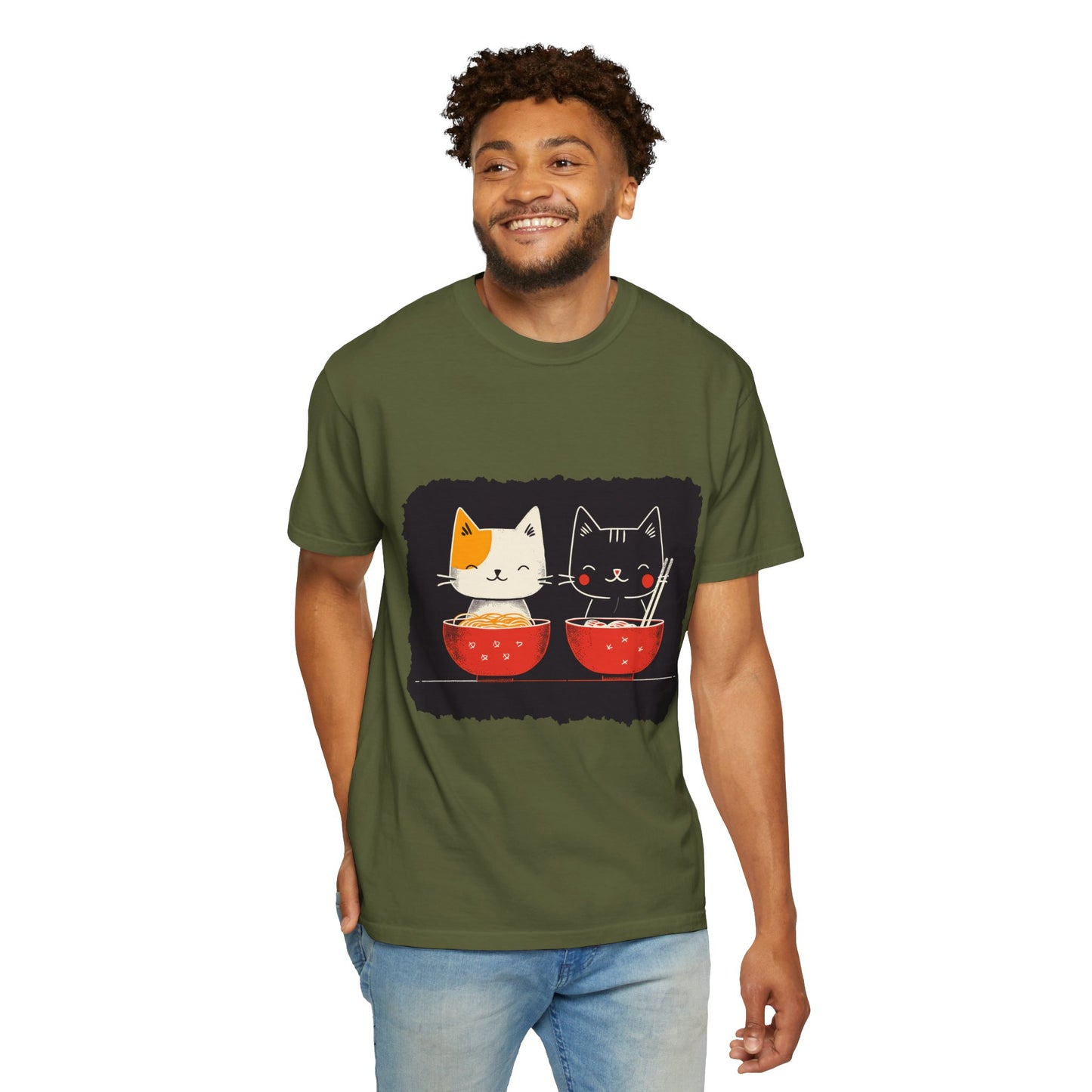 2 Cats Eating Ramen t-shirt