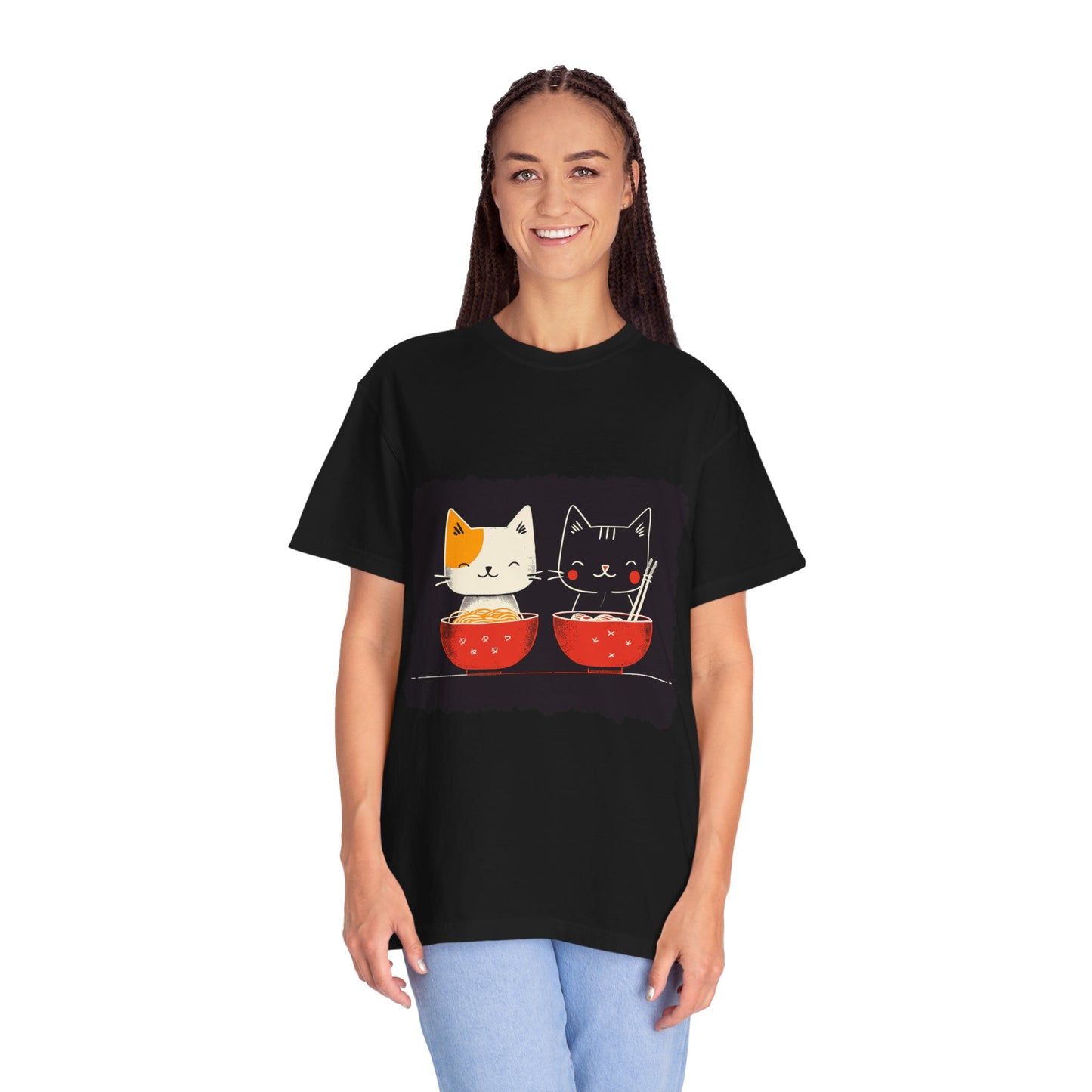 2 Cats Eating Ramen t-shirt