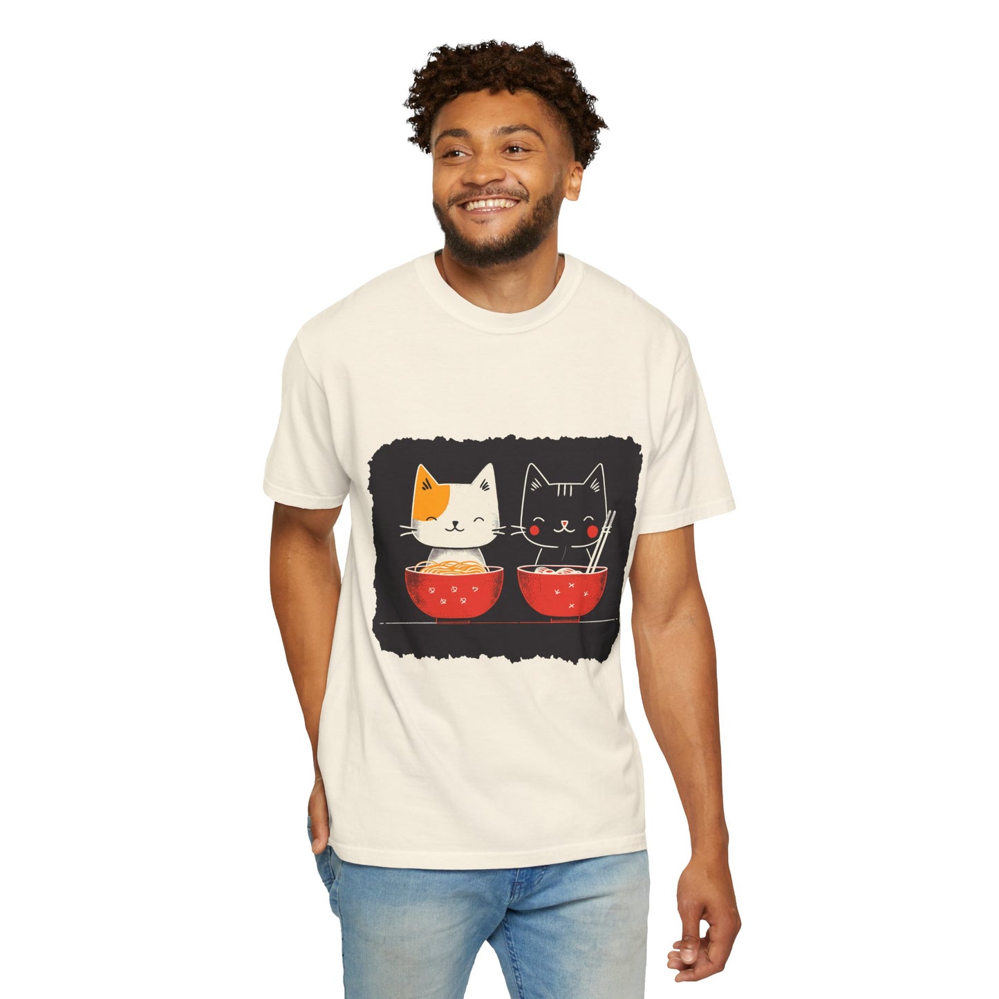 2 Cats Eating Ramen t-shirt
