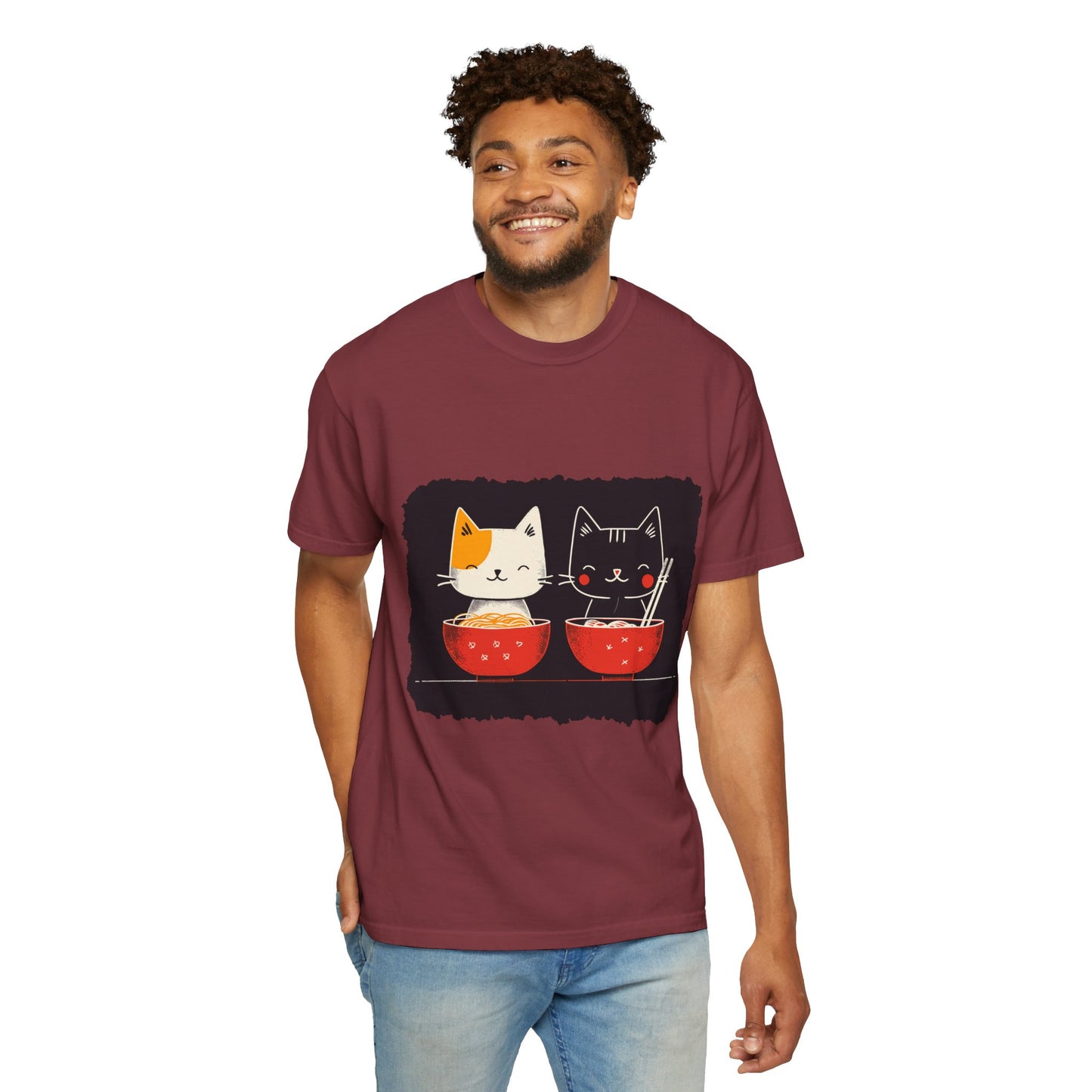 2 Cats Eating Ramen t-shirt