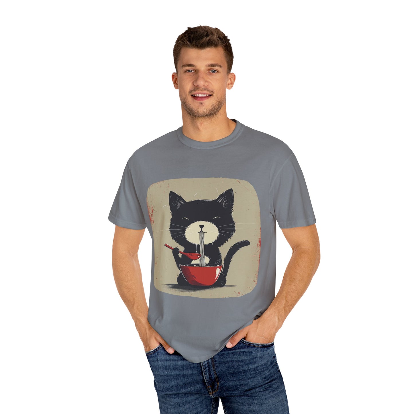 Cat Eating Ramen T-shirt