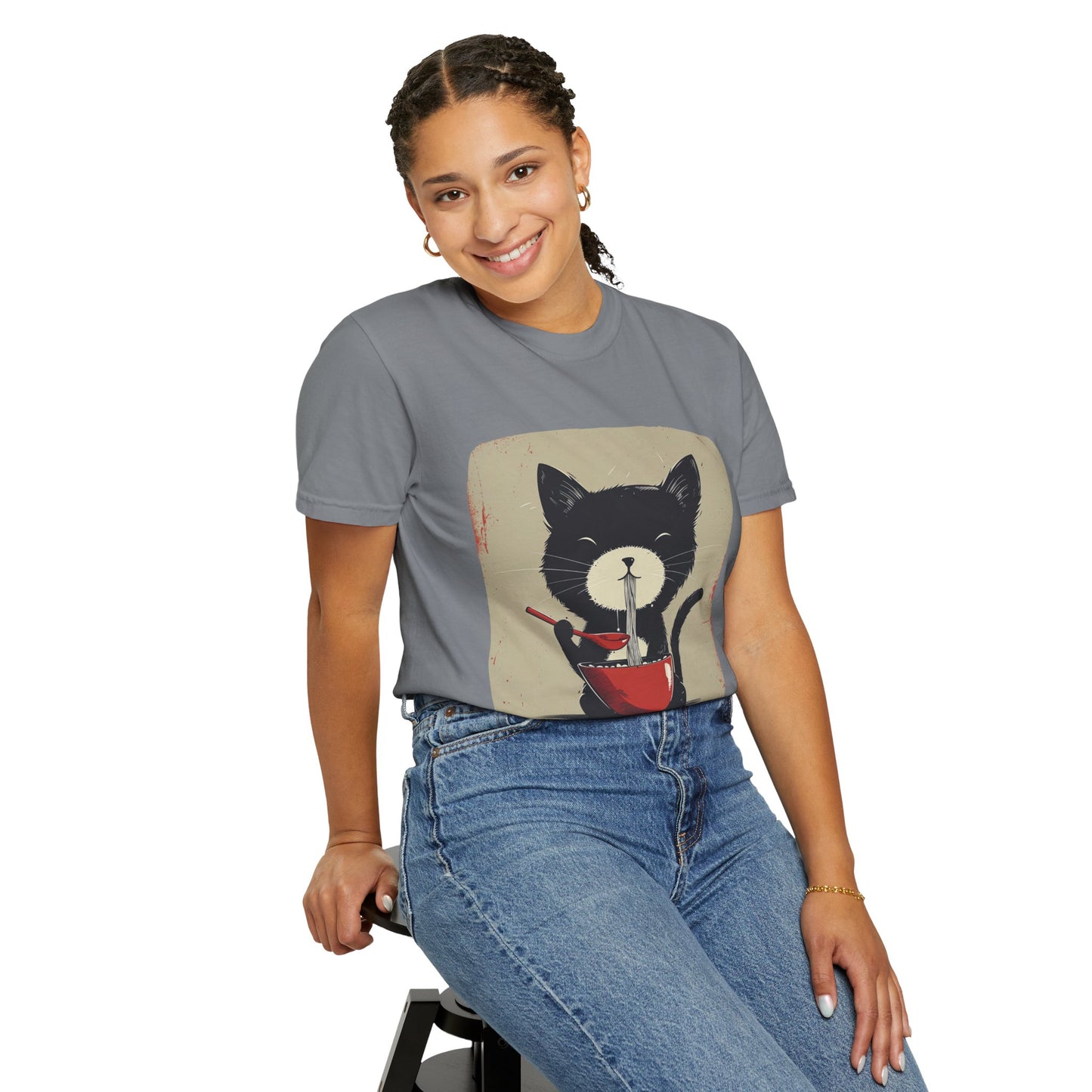 Cat Eating Ramen T-shirt