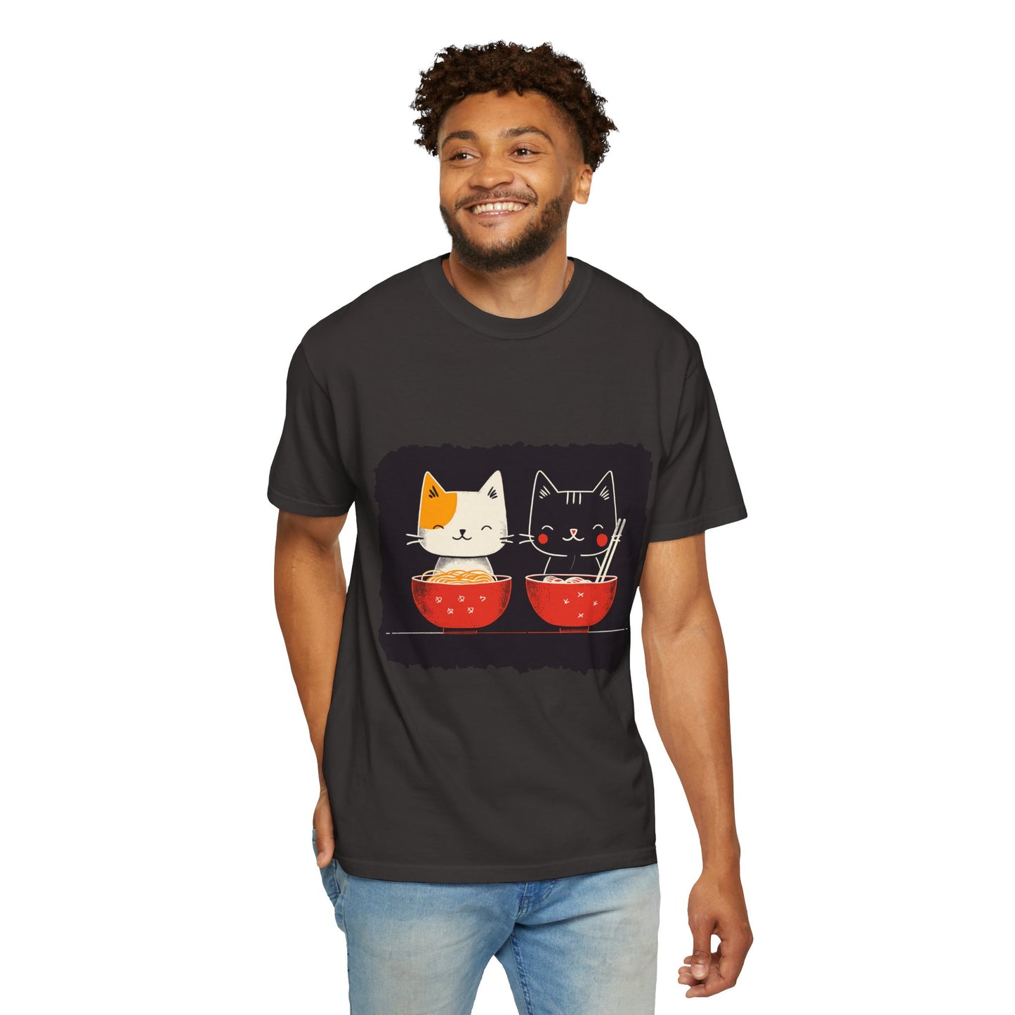 2 Cats Eating Ramen t-shirt
