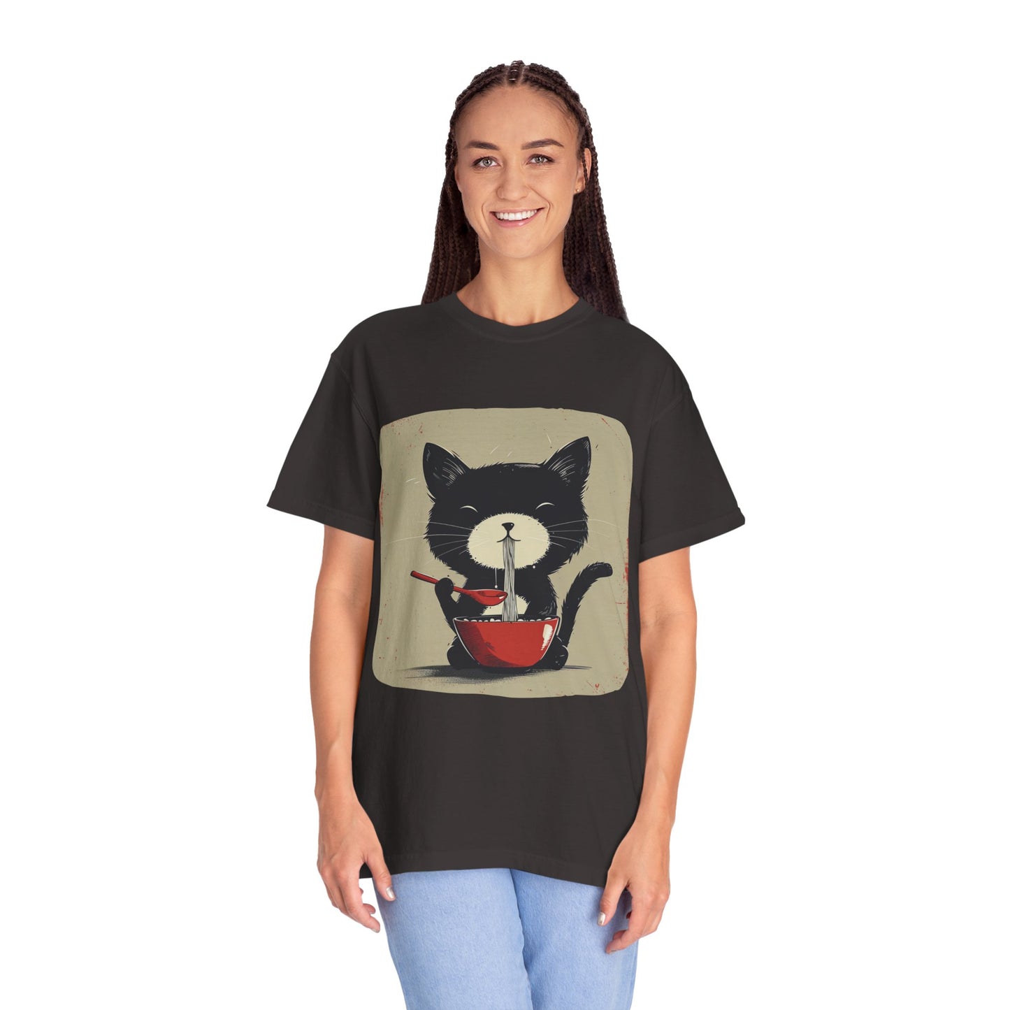 Cat Eating Ramen T-shirt