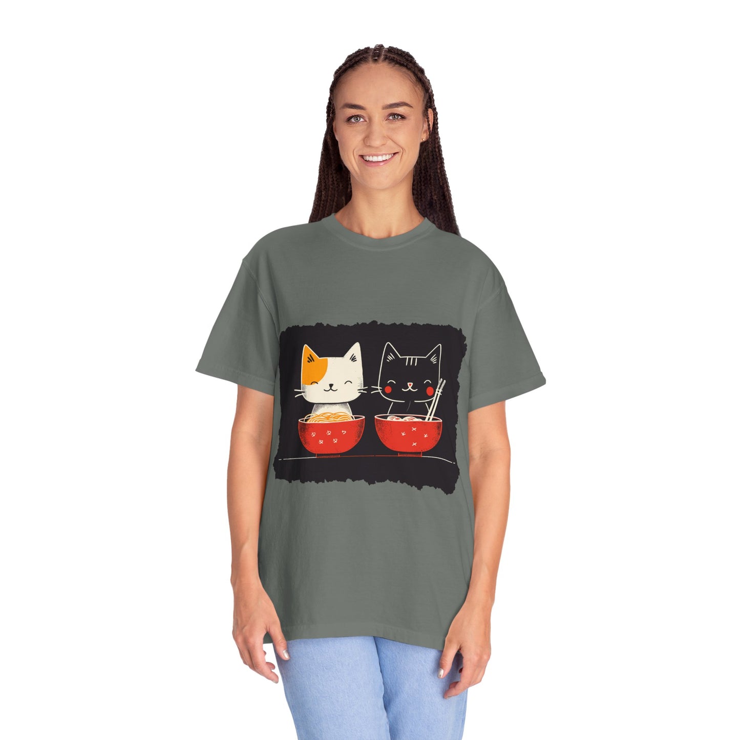 2 Cats Eating Ramen t-shirt