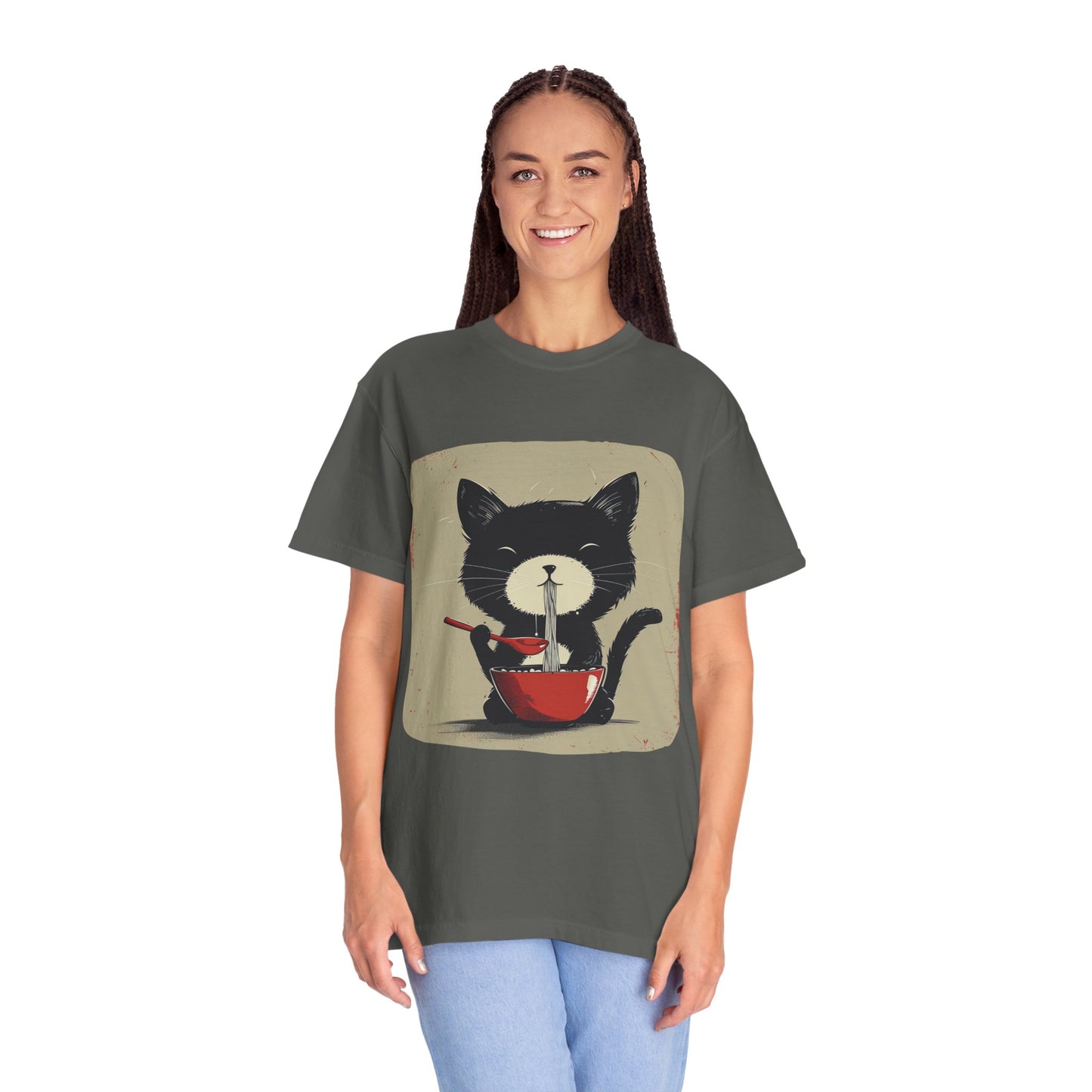 Cat Eating Ramen T-shirt