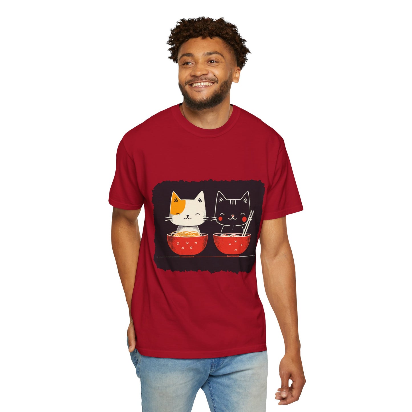 2 Cats Eating Ramen t-shirt
