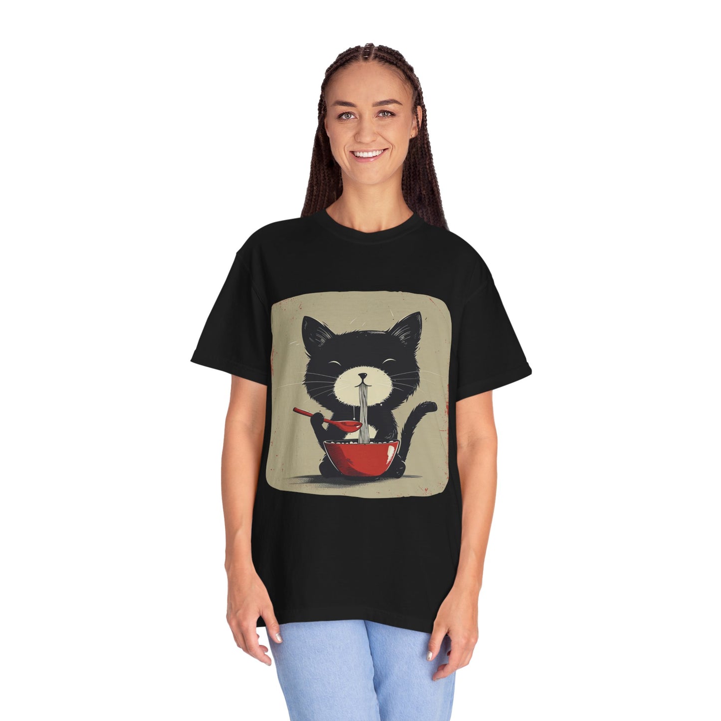 Cat Eating Ramen T-shirt