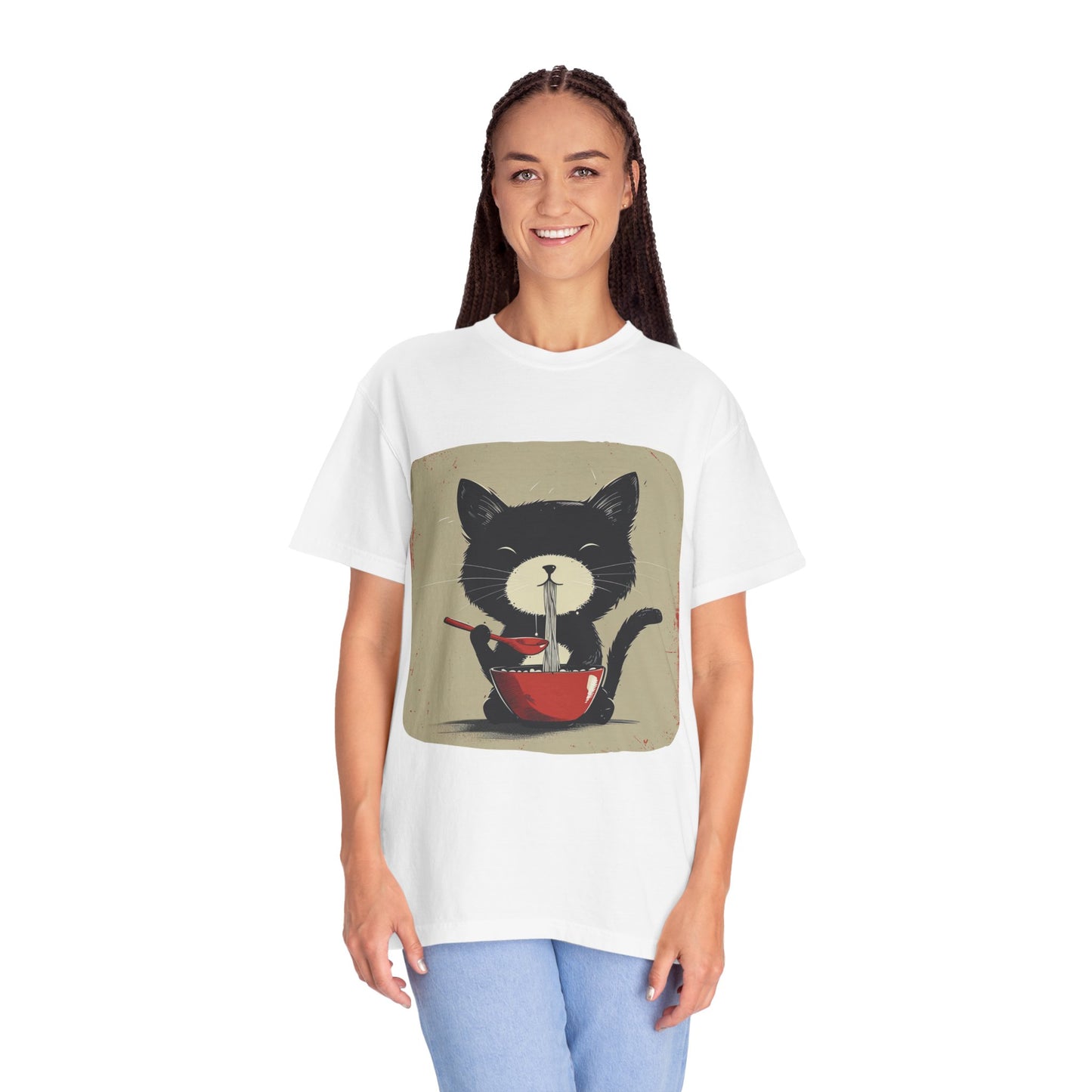 Cat Eating Ramen T-shirt