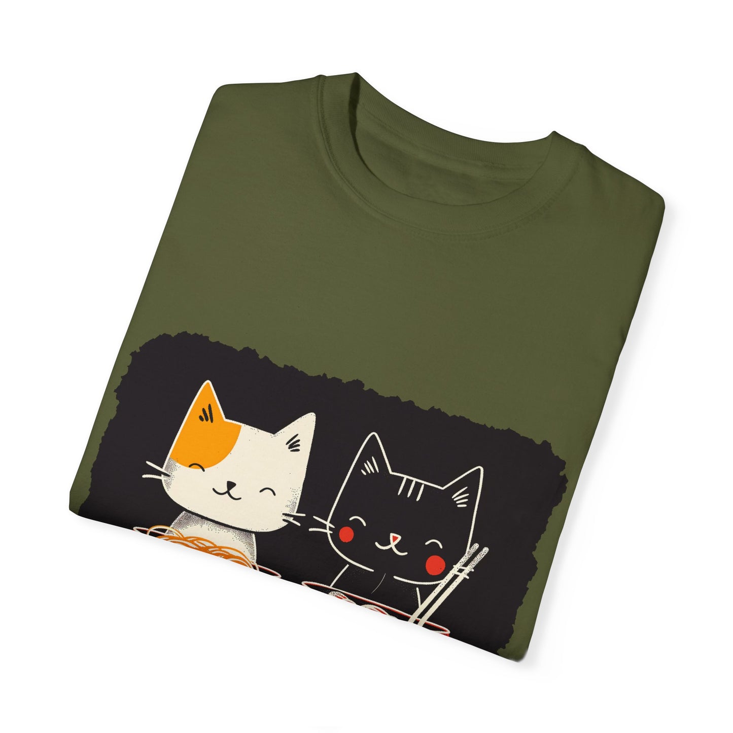 2 Cats Eating Ramen t-shirt