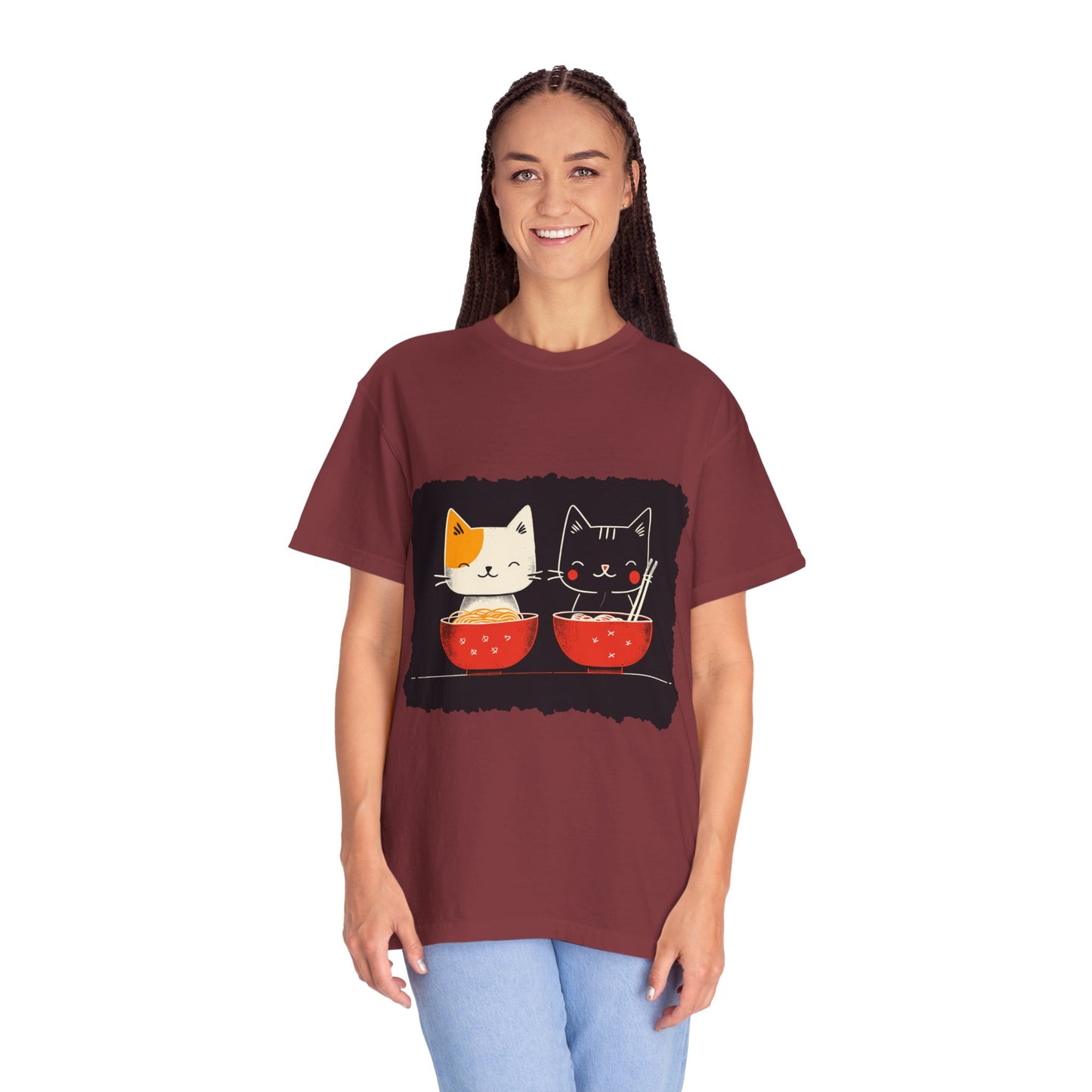 2 Cats Eating Ramen t-shirt
