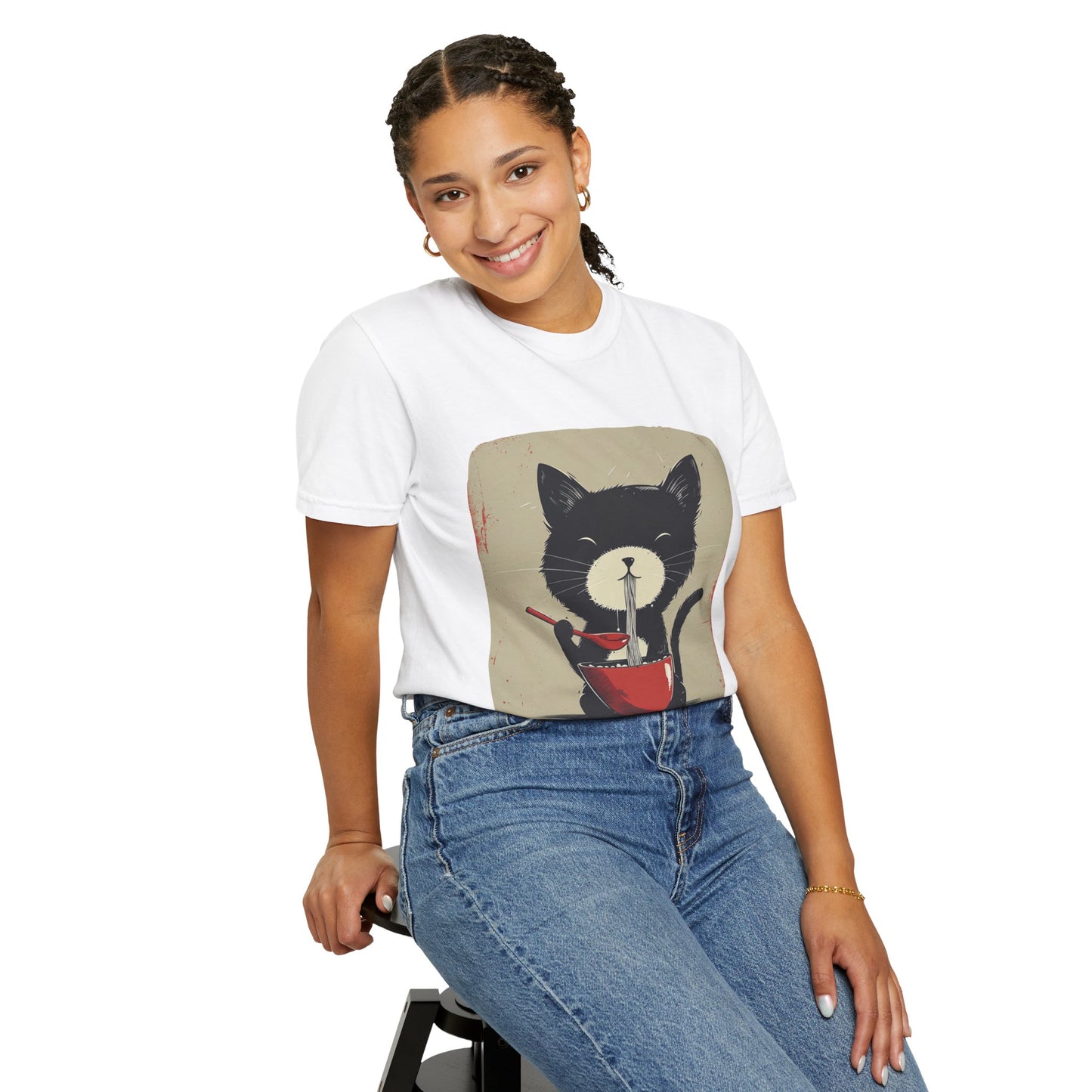 Cat Eating Ramen T-shirt