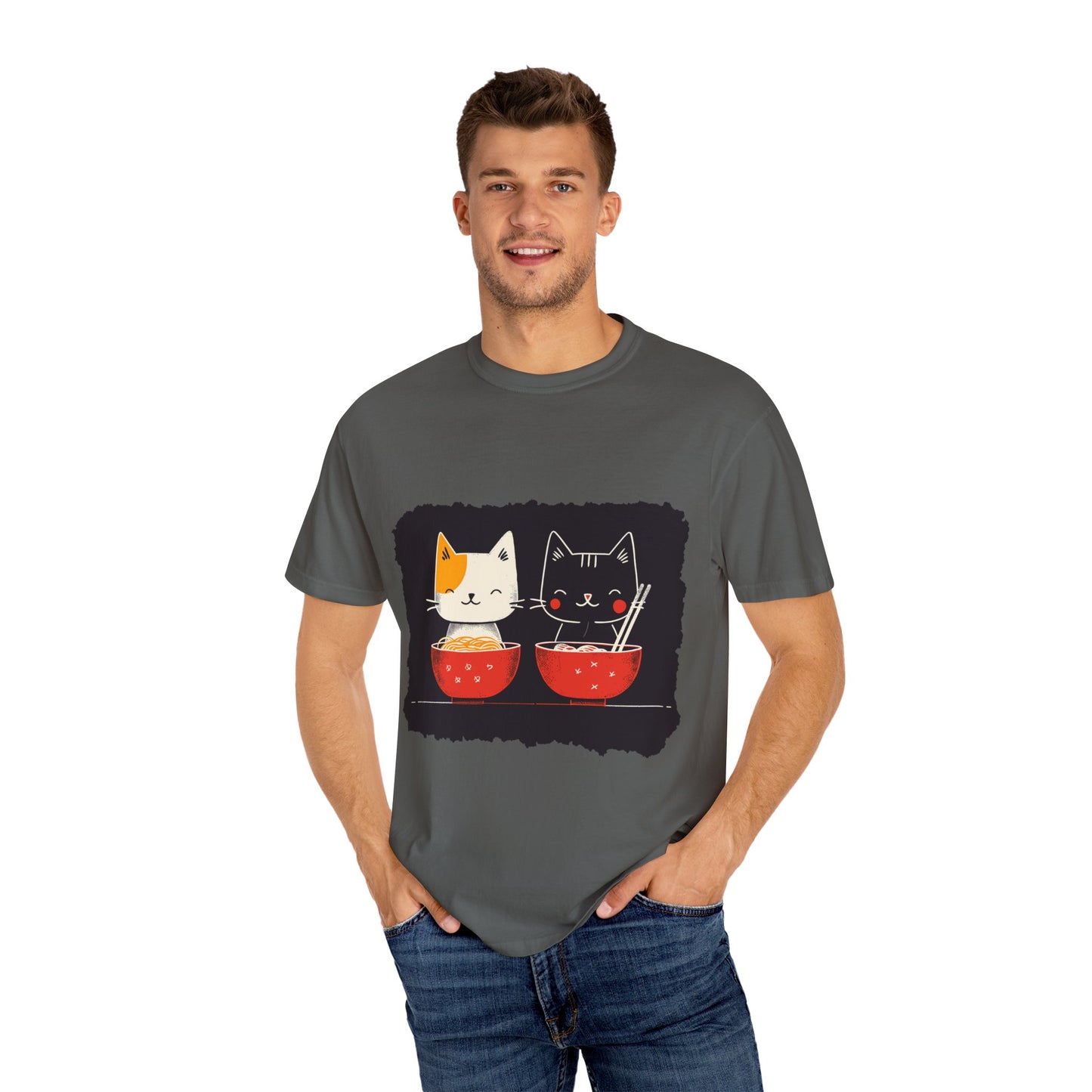 2 Cats Eating Ramen t-shirt