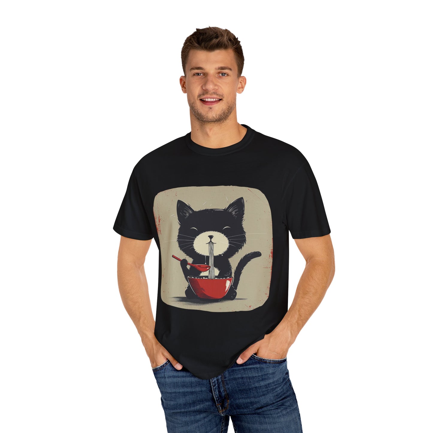 Cat Eating Ramen T-shirt