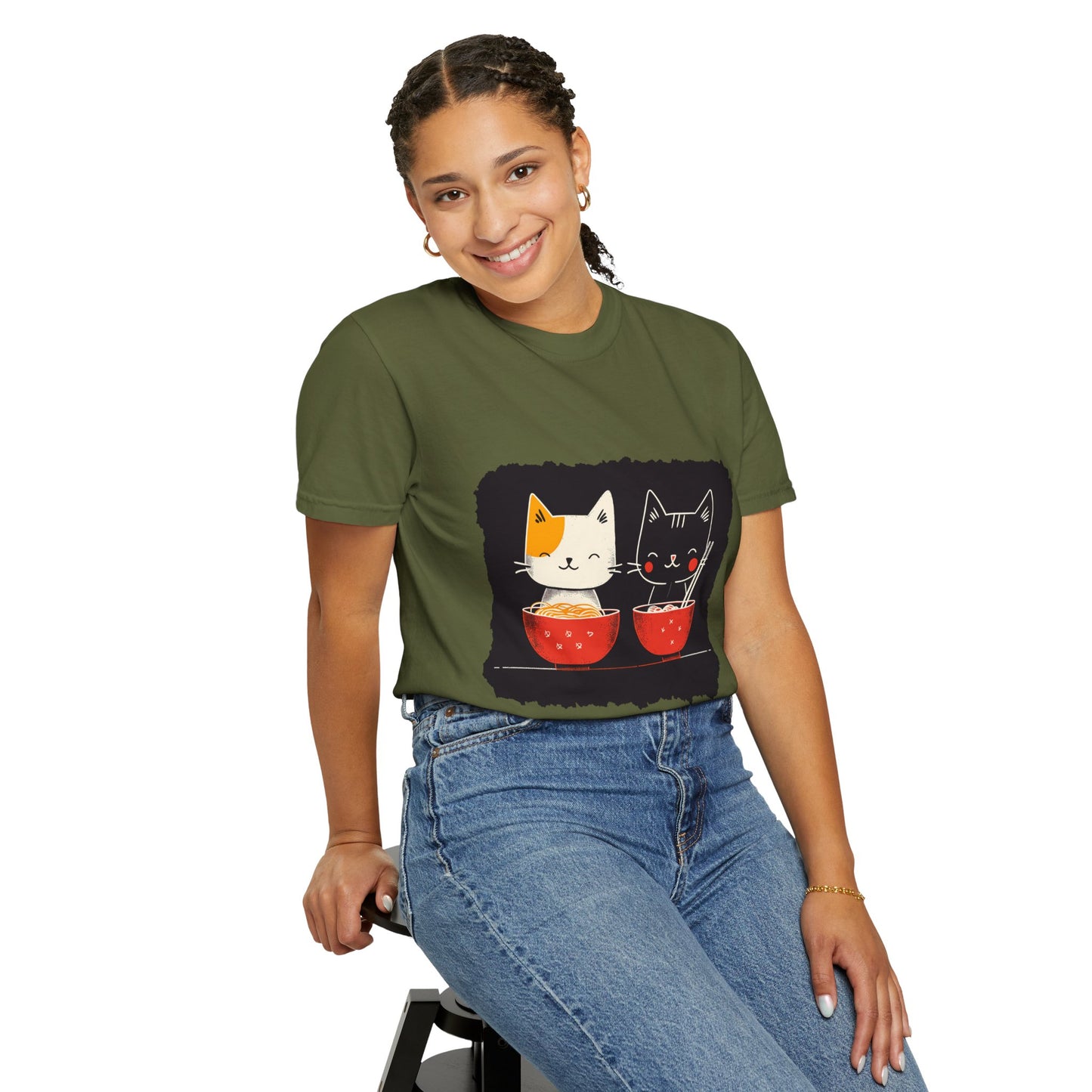 2 Cats Eating Ramen t-shirt