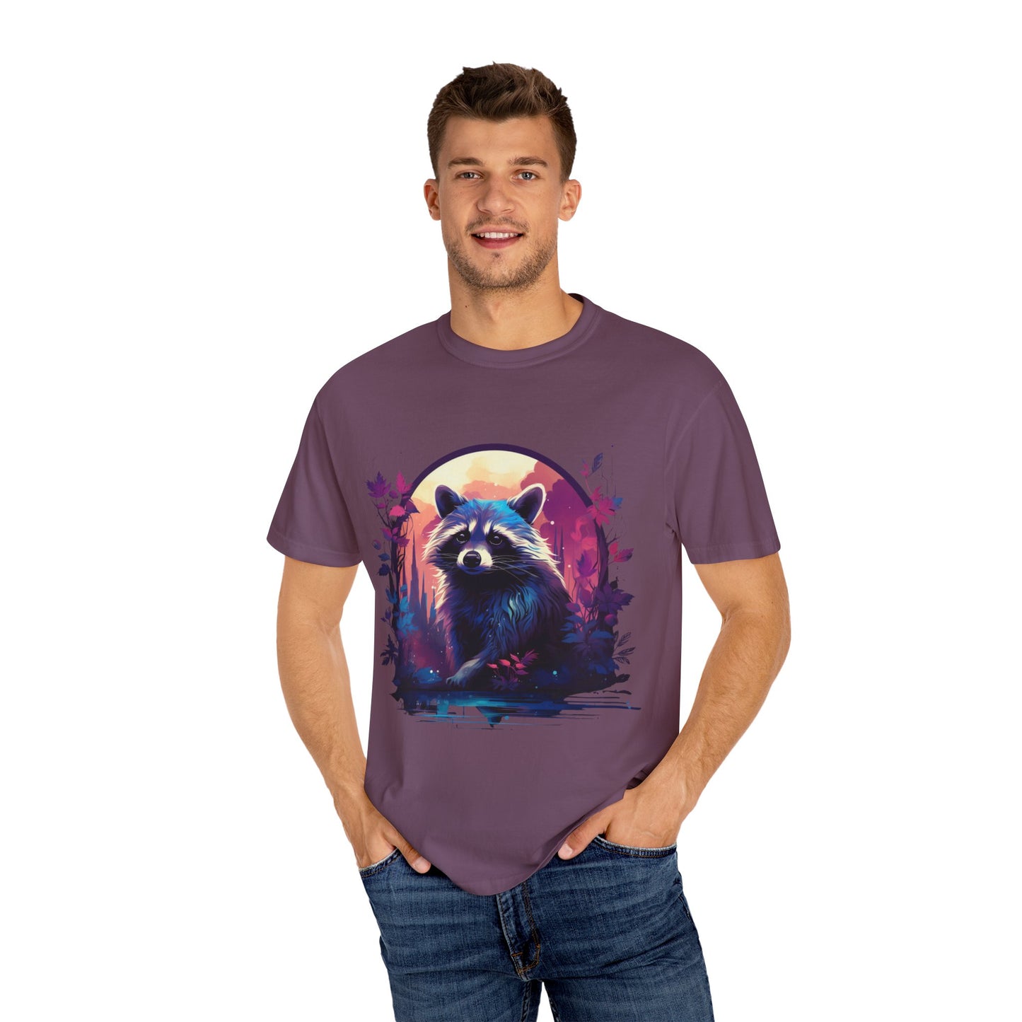 Raccoon, Cute, Purple, Shirt