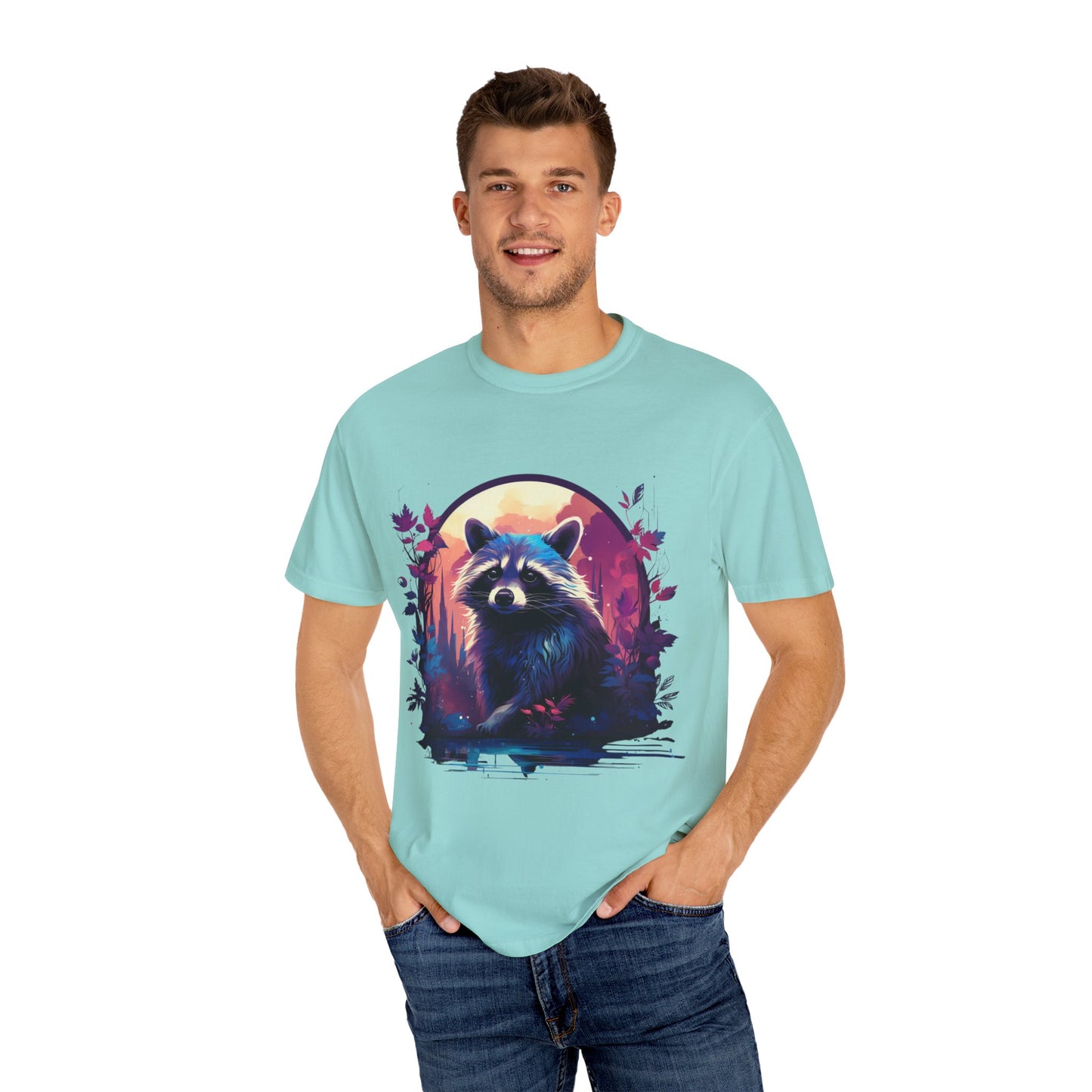 Raccoon, Cute, Purple, Shirt