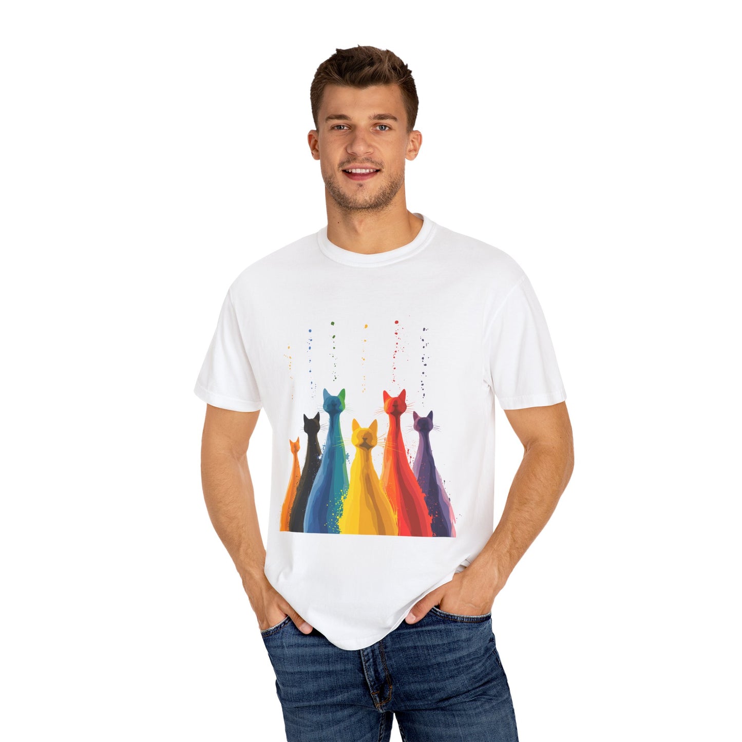 Cat Colorful Drip Shirt