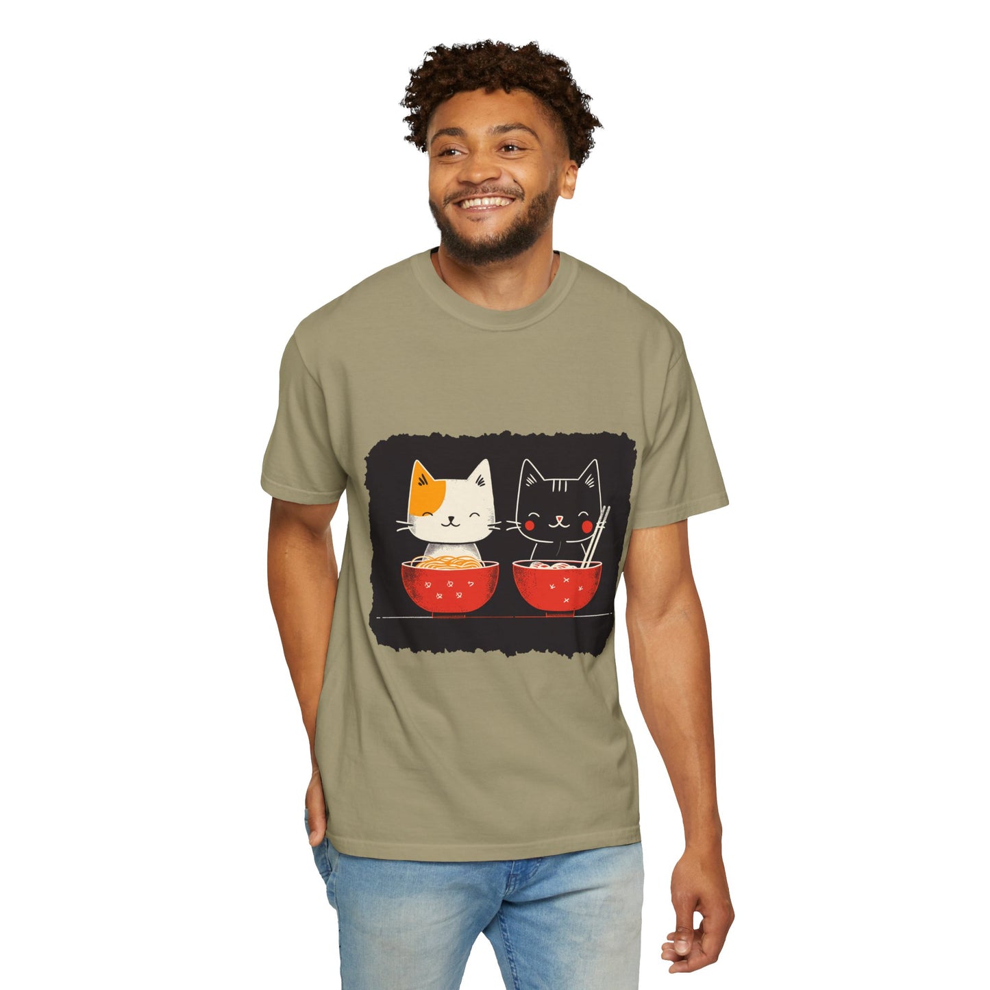 2 Cats Eating Ramen t-shirt