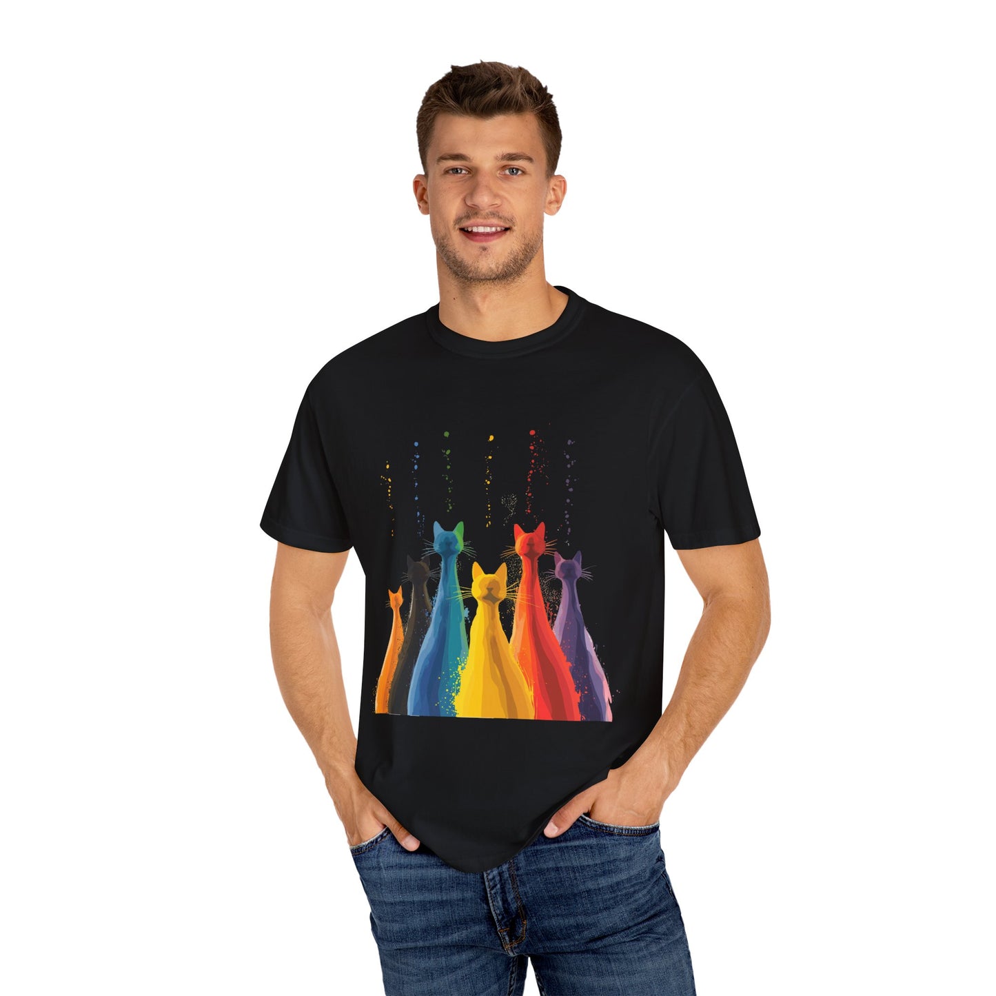 Cat Colorful Drip Shirt