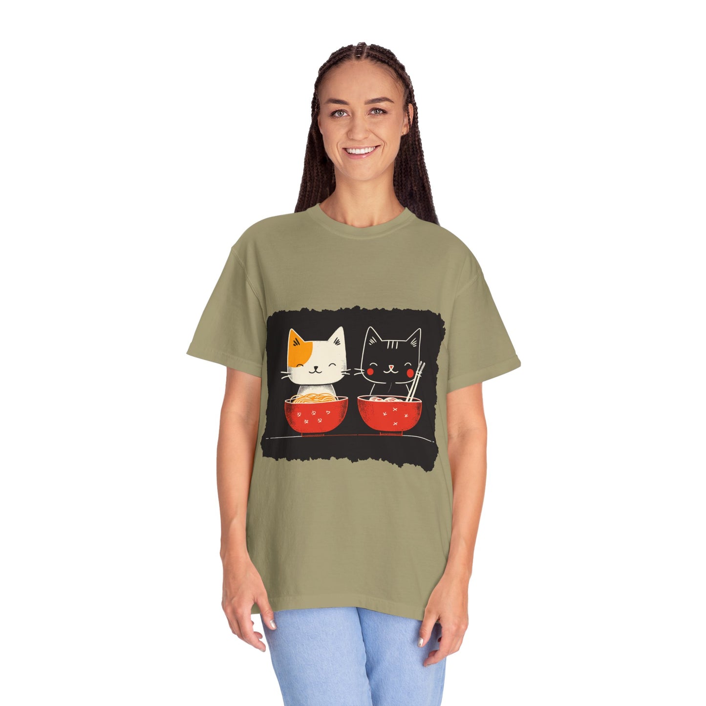 2 Cats Eating Ramen t-shirt