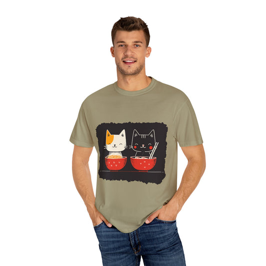 2 Cats Eating Ramen t-shirt