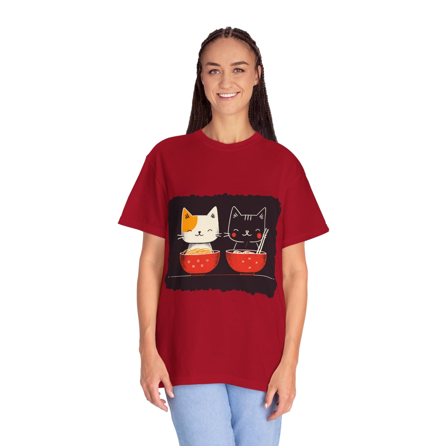 2 Cats Eating Ramen t-shirt