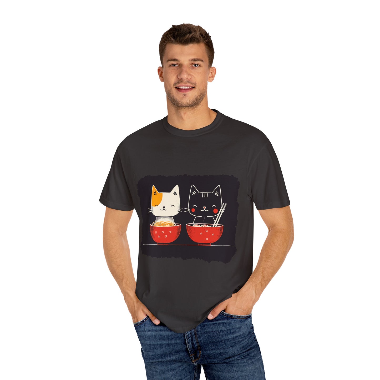 2 Cats Eating Ramen t-shirt