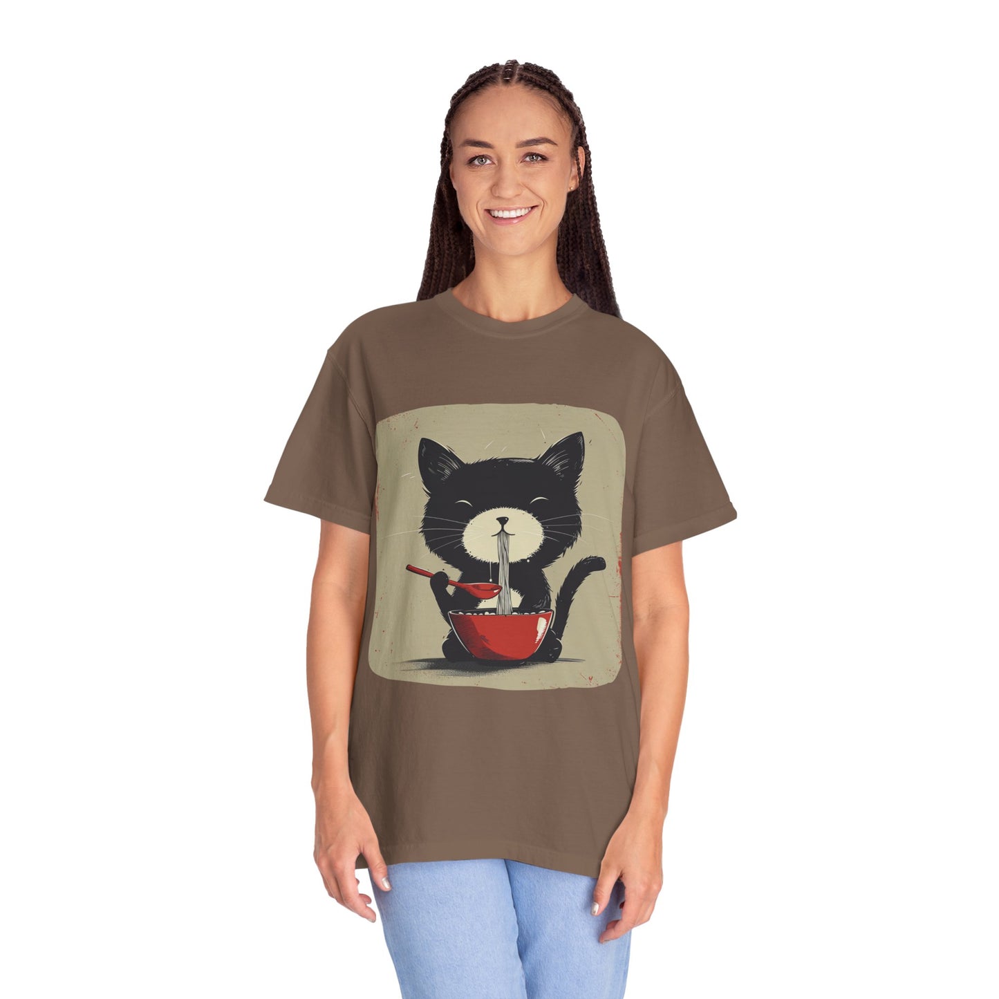 Cat Eating Ramen T-shirt