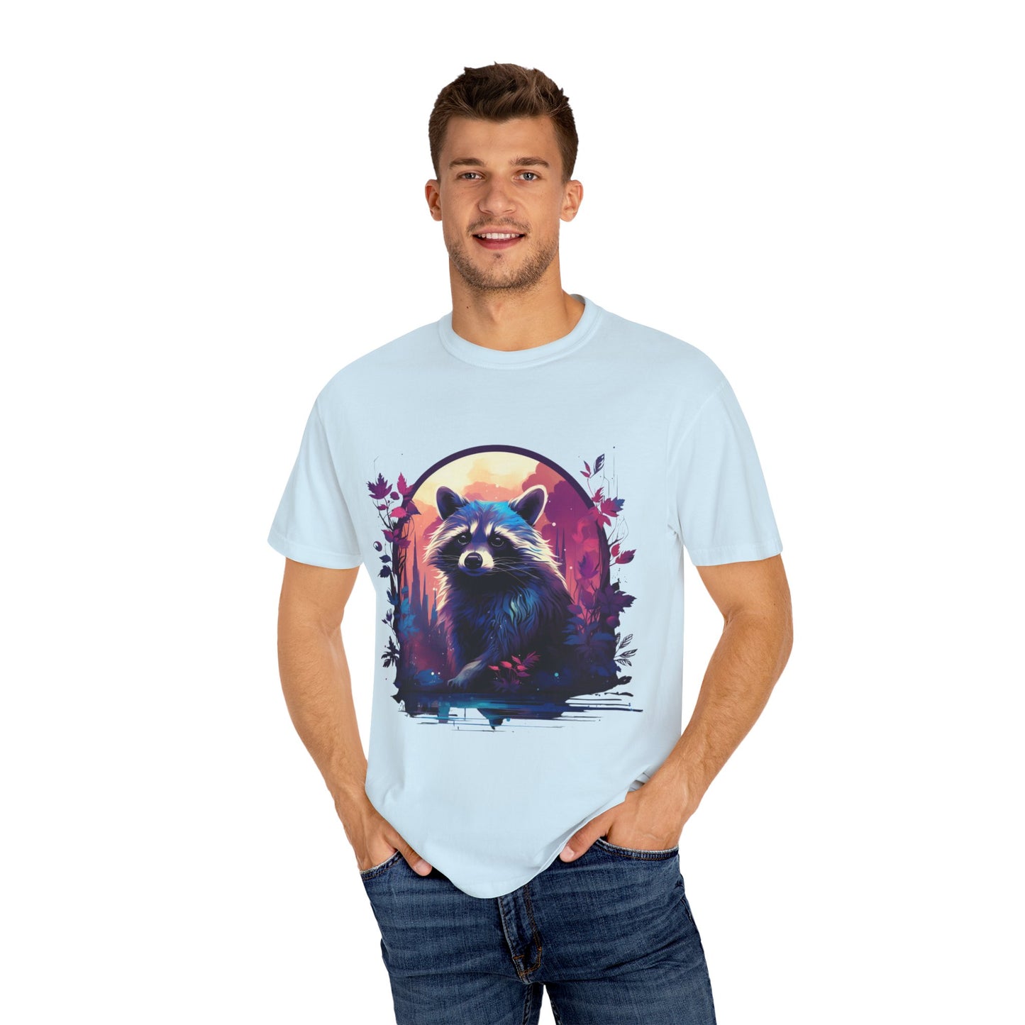 Raccoon, Cute, Purple, Shirt