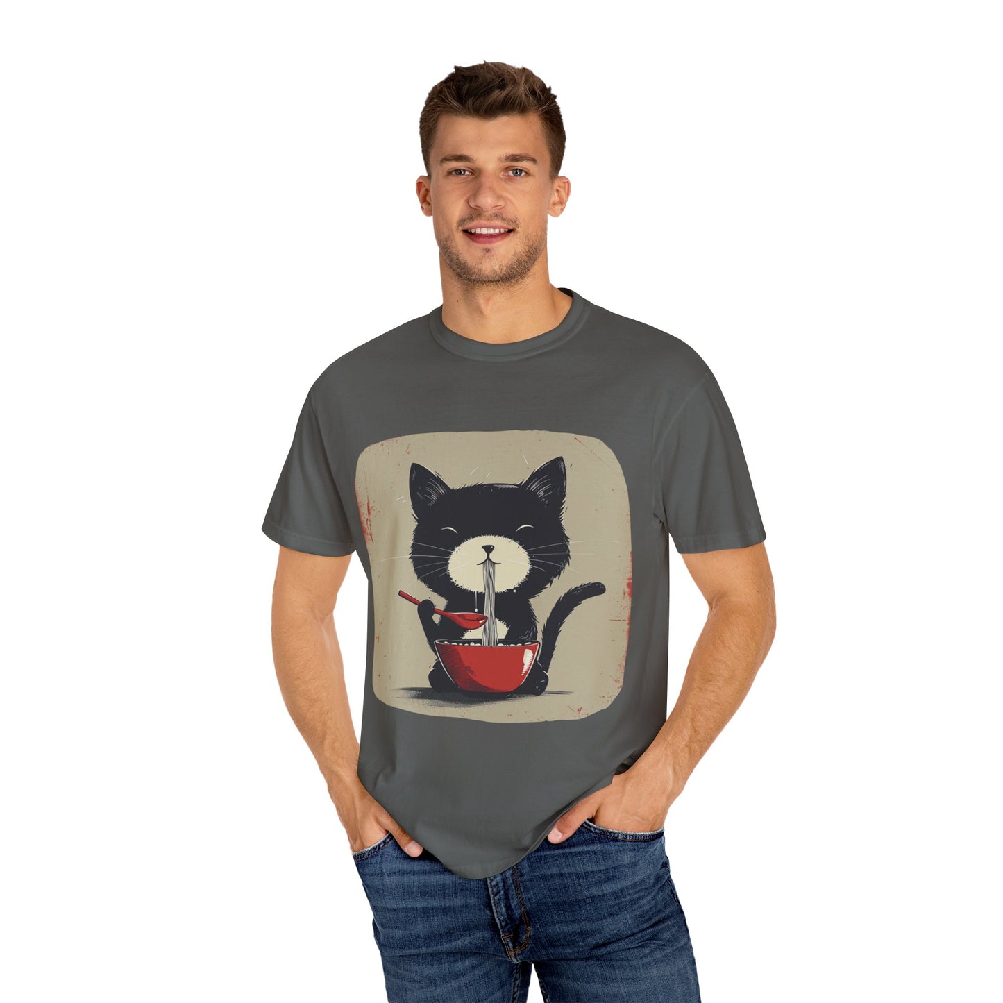 Cat Eating Ramen T-shirt