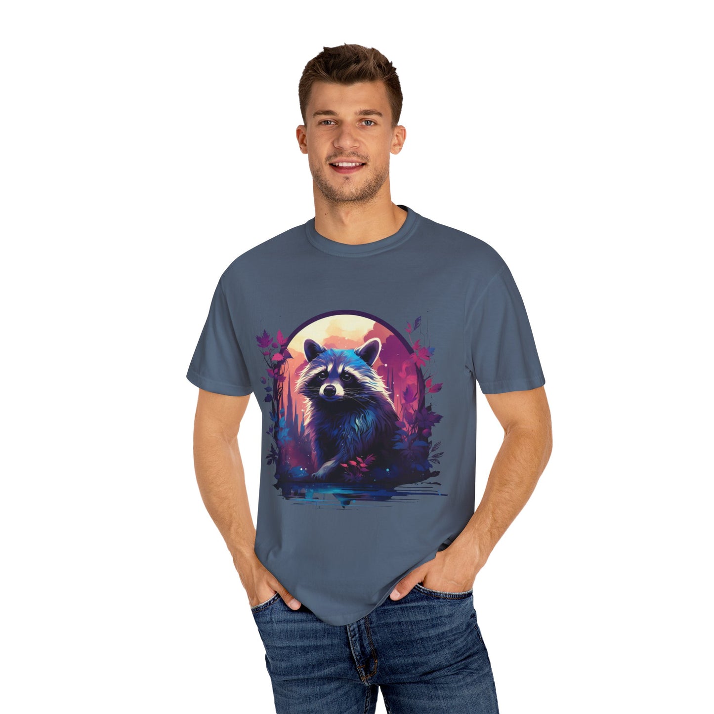 Raccoon, Cute, Purple, Shirt