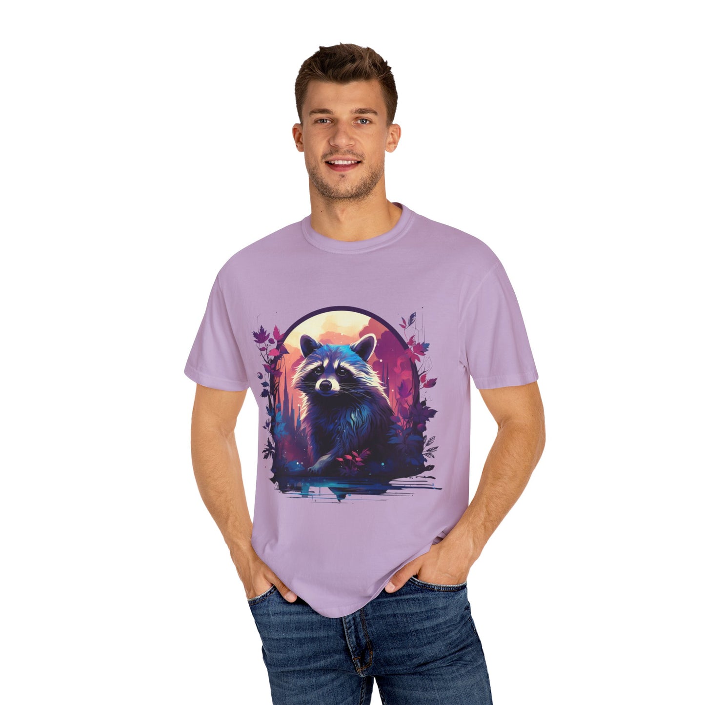 Raccoon, Cute, Purple, Shirt