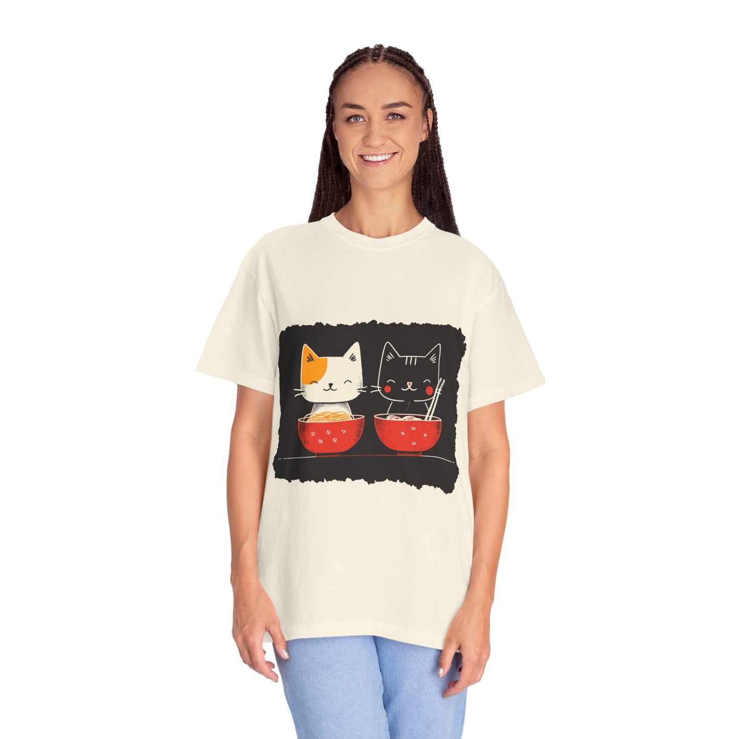 2 Cats Eating Ramen t-shirt