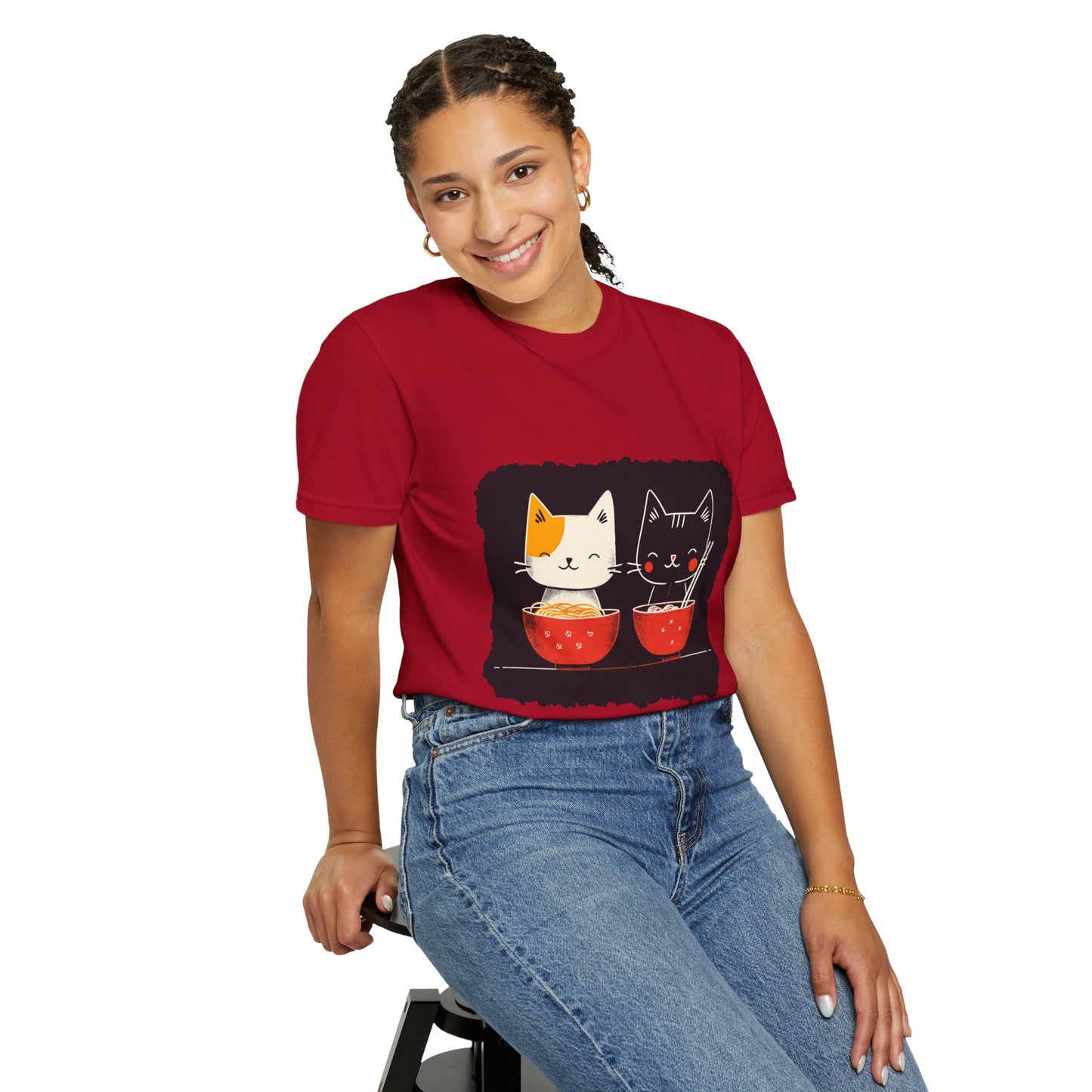 2 Cats Eating Ramen t-shirt