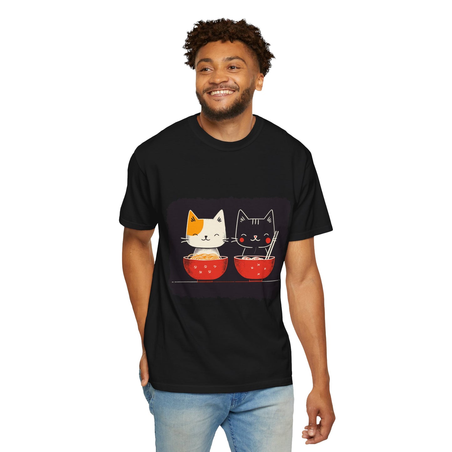 2 Cats Eating Ramen t-shirt