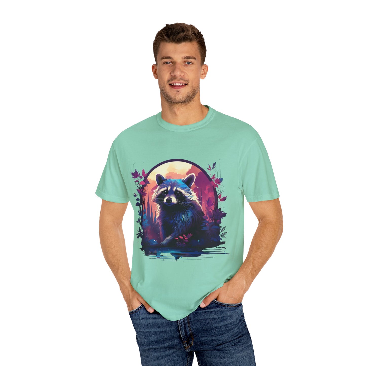 Raccoon, Cute, Purple, Shirt