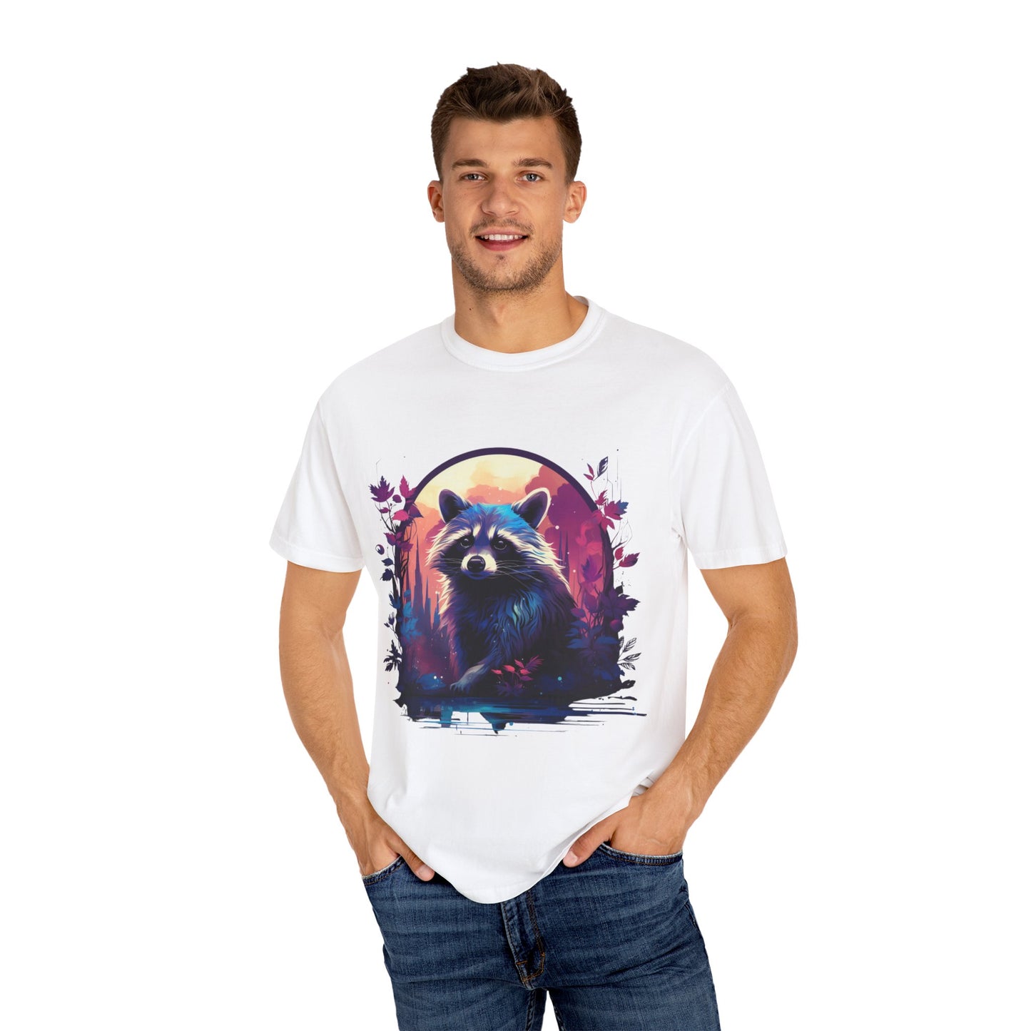 Raccoon, Cute, Purple, Shirt