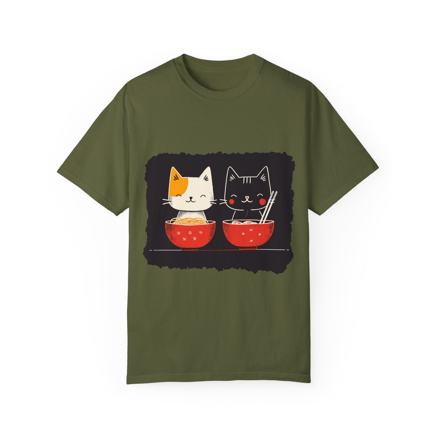 2 Cats Eating Ramen t-shirt