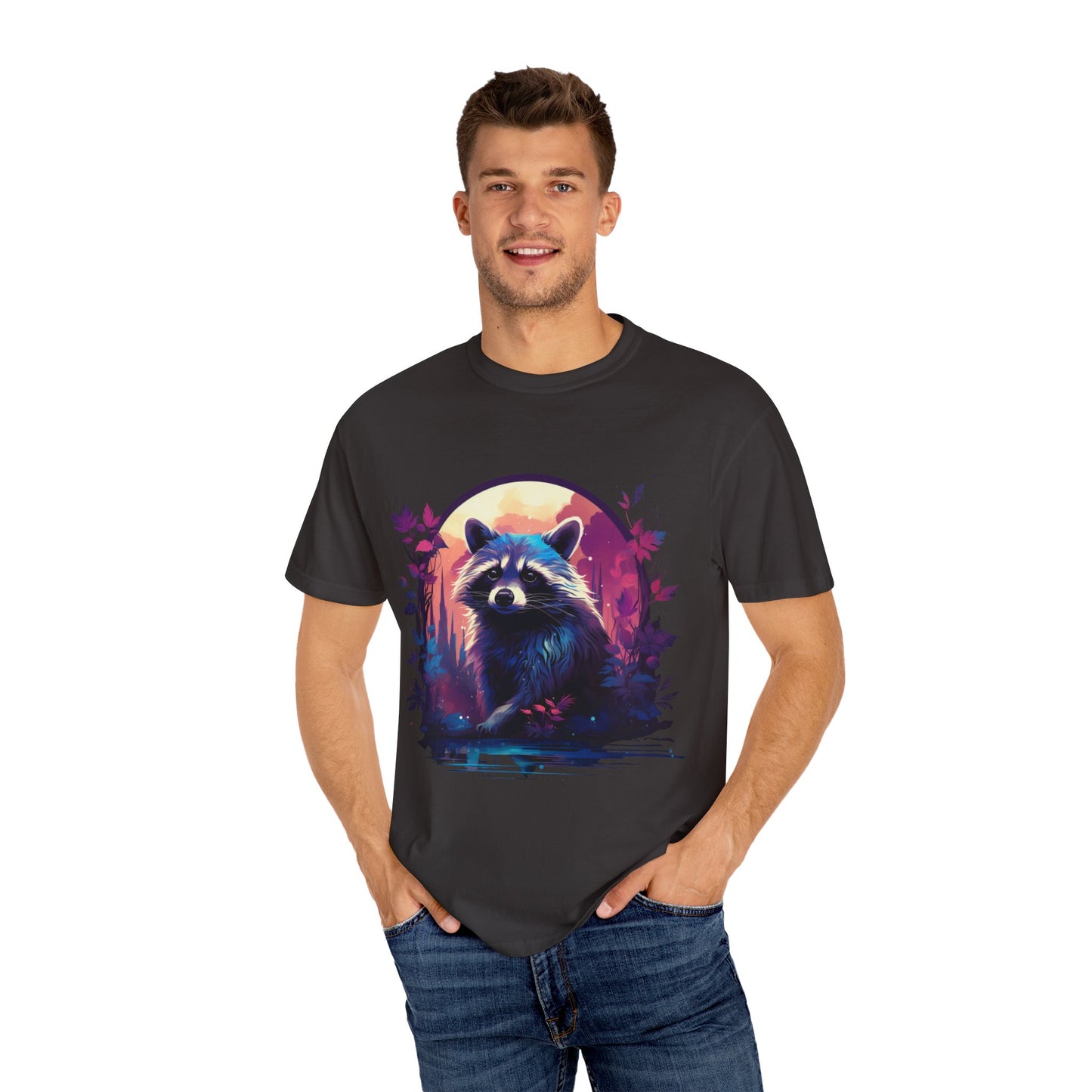 Raccoon, Cute, Purple, Shirt