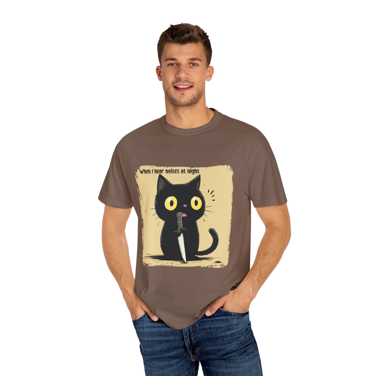 When I hear noises at night, Cat T-shirt