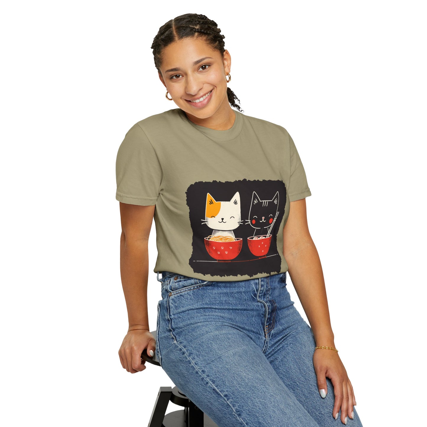 2 Cats Eating Ramen t-shirt