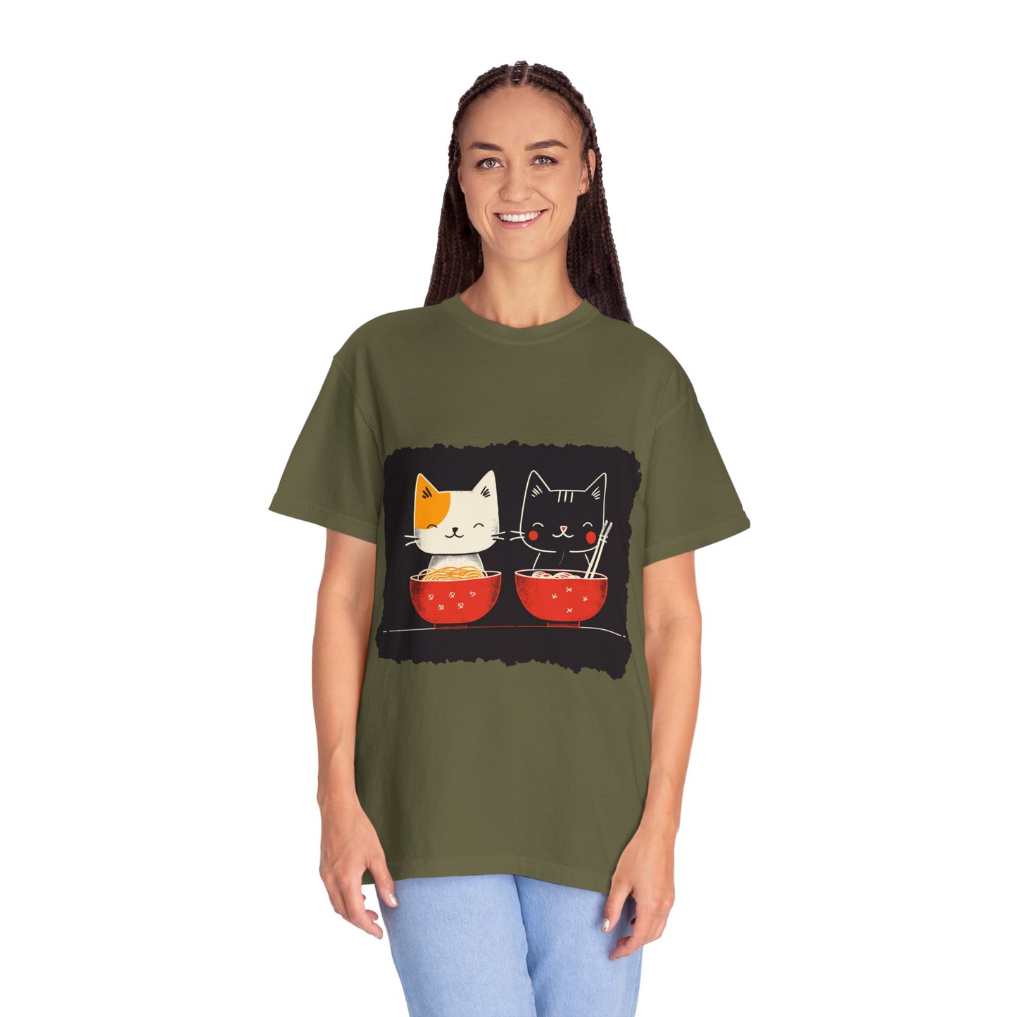 2 Cats Eating Ramen t-shirt