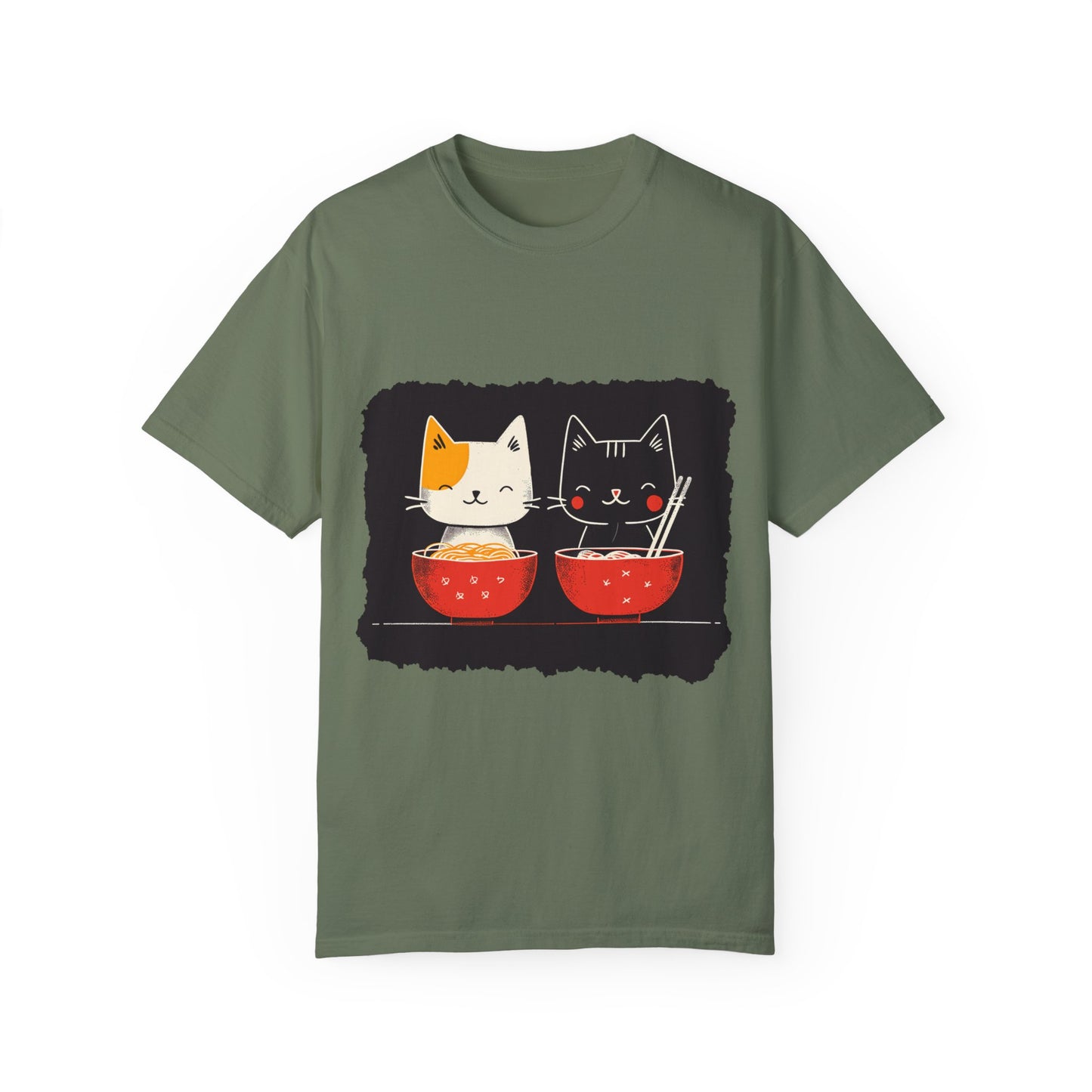 2 Cats Eating Ramen t-shirt