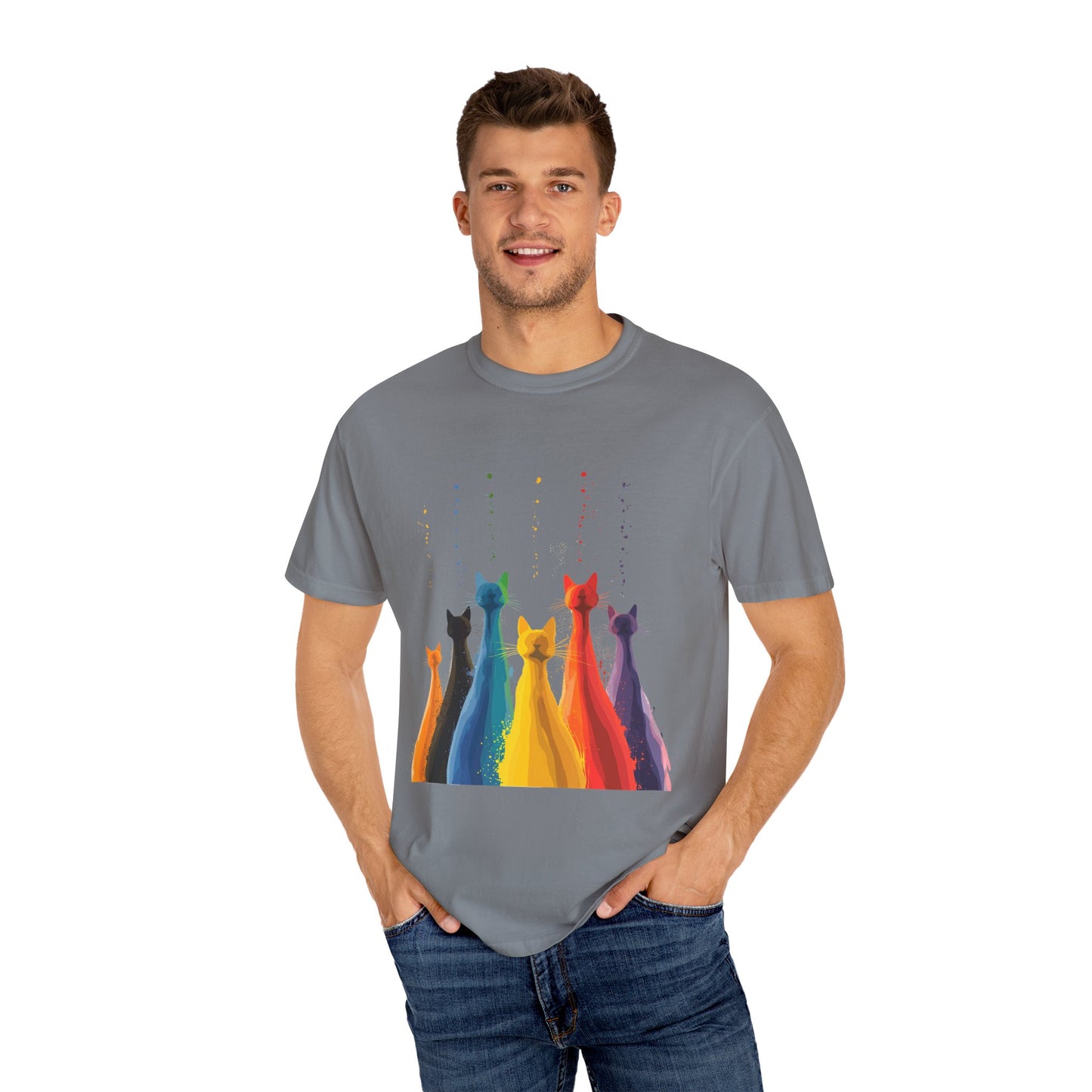 Cat Colorful Drip Shirt